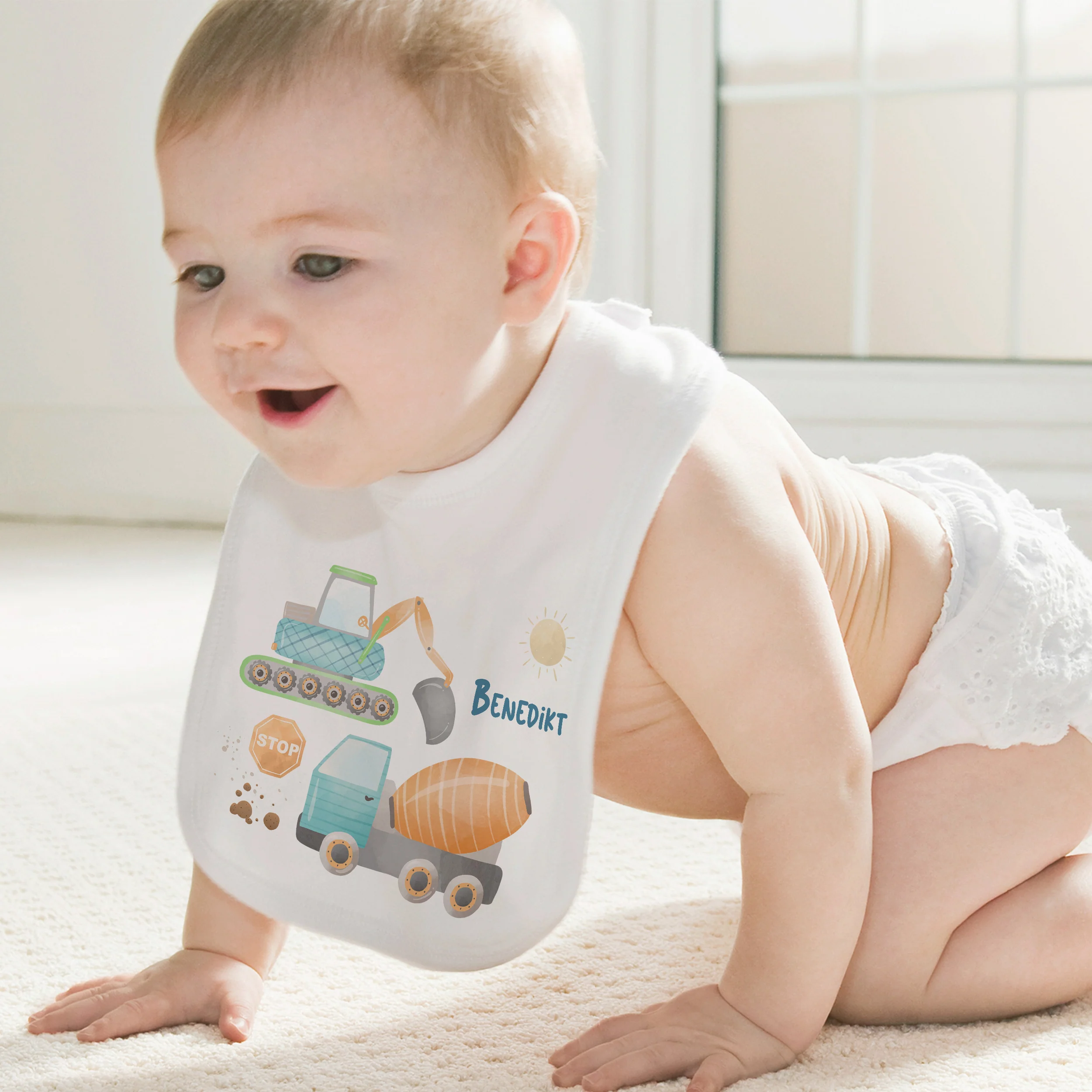 Baby Lätzchen Baustellenmotif - Image 3