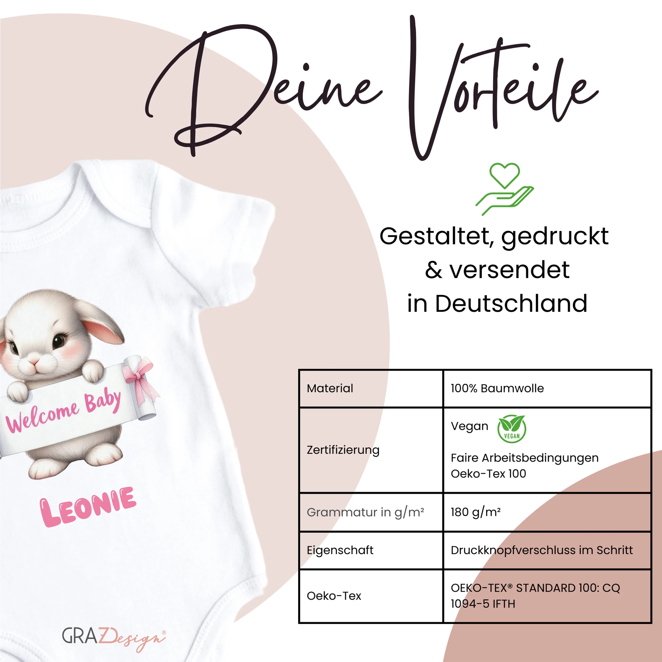 Babybody mit Häschen - Willkommen, kleines Wunder! - Image 3