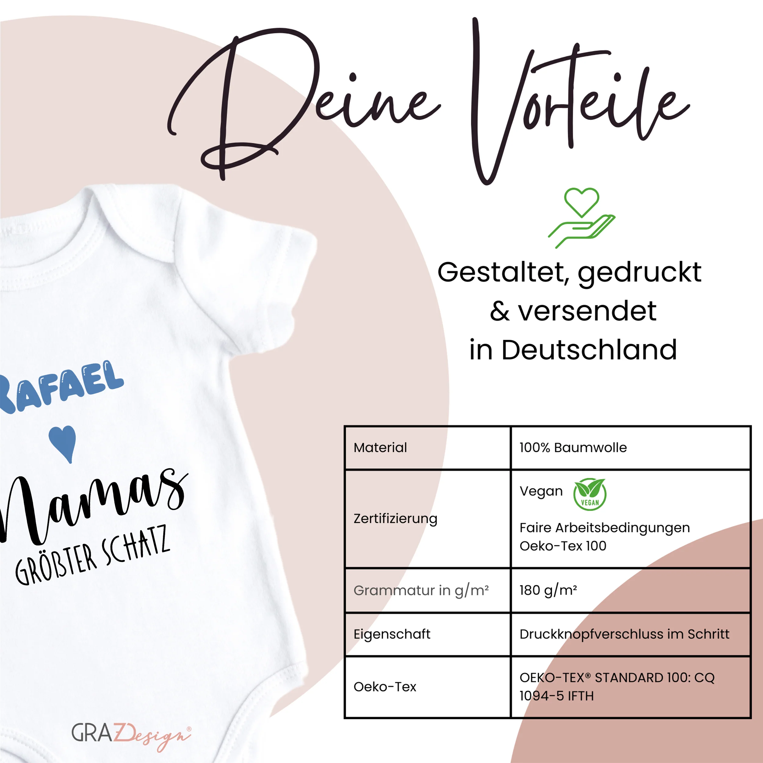 Babybody mit Namen - Ein Herz für Mama - Image 3