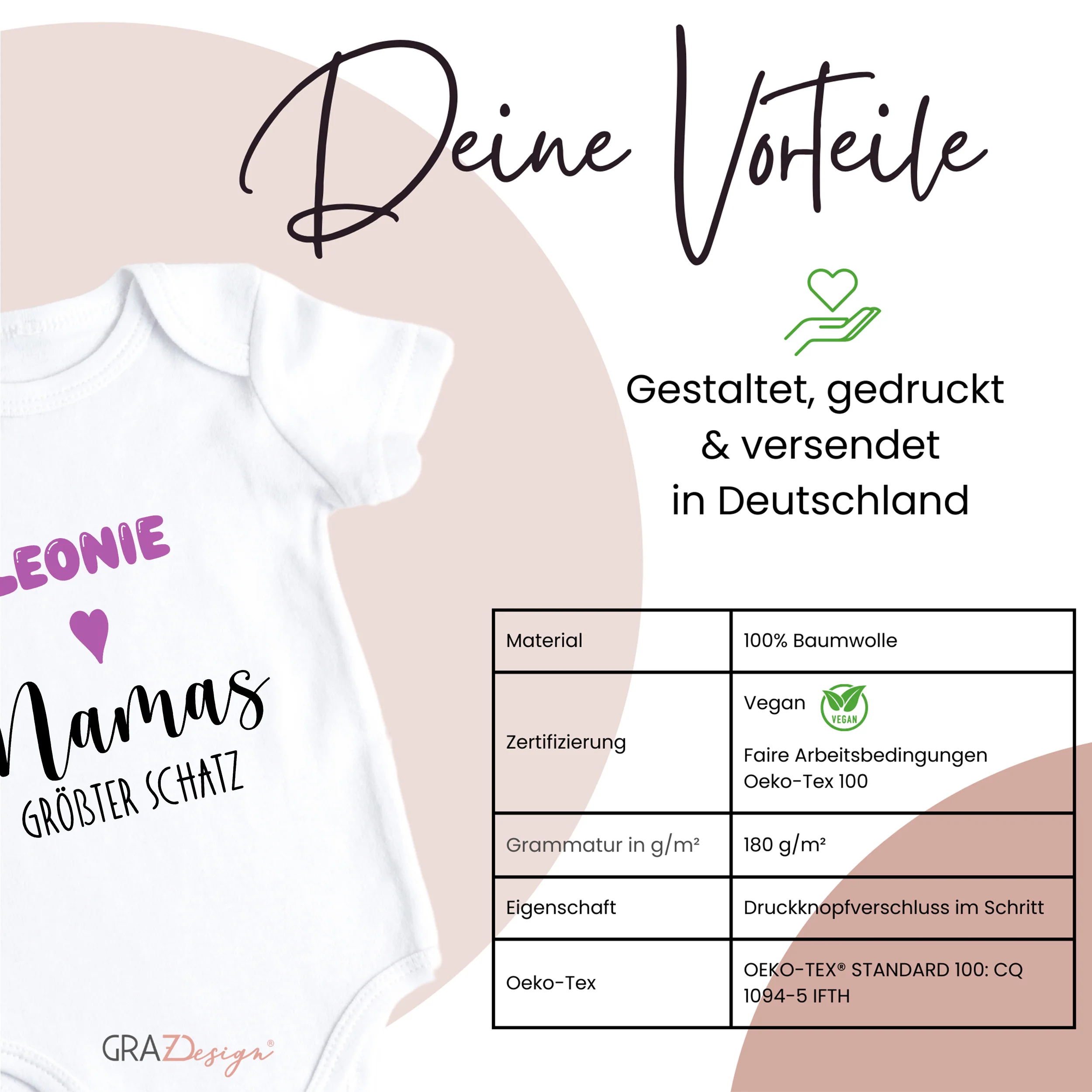 Babybody mit Namen - Ein Schatz für Mama - Image 3