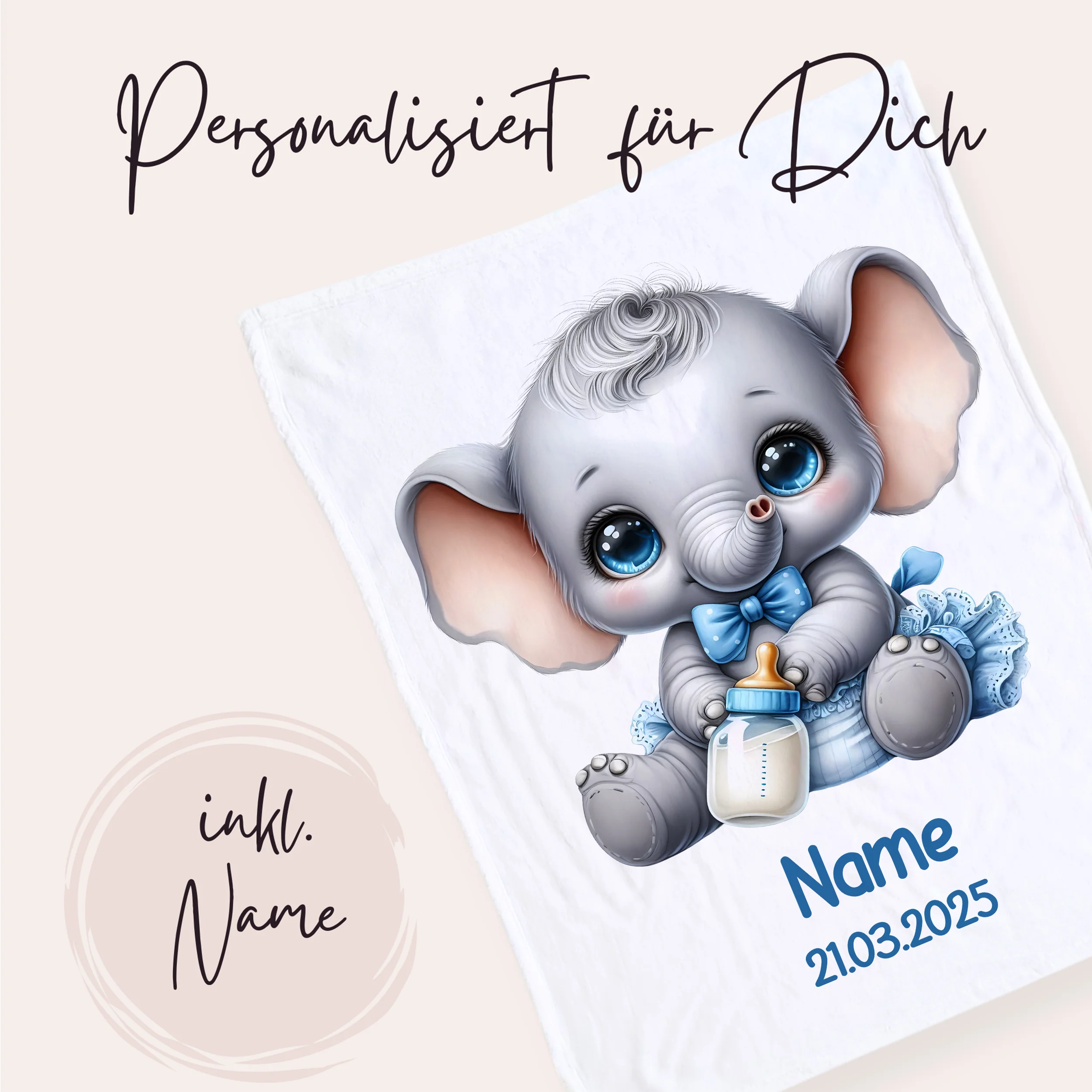 Babydecke mit niedlichem Elefanten - Image 2
