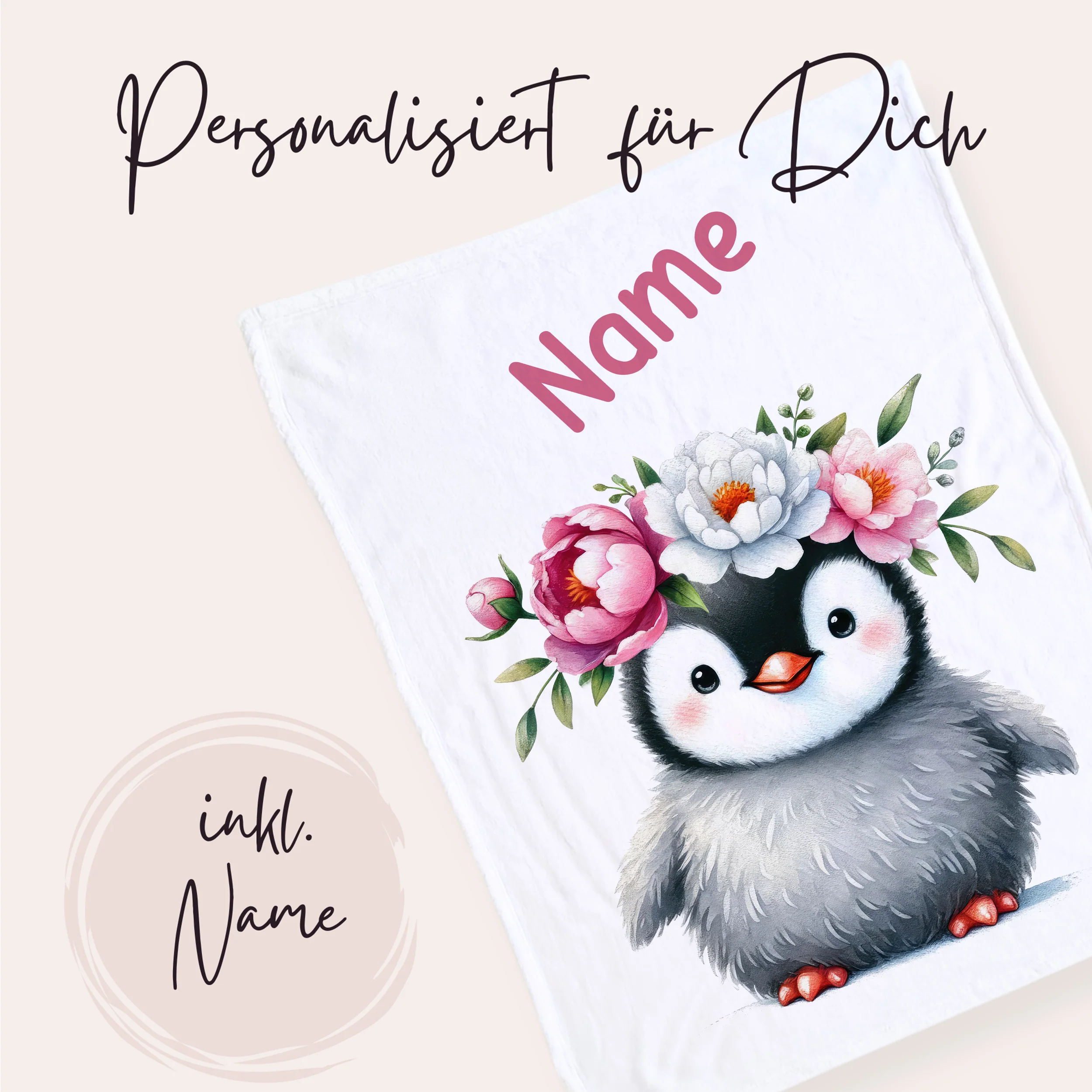 Babydecke mit Pinguin-Motiv - Image 2