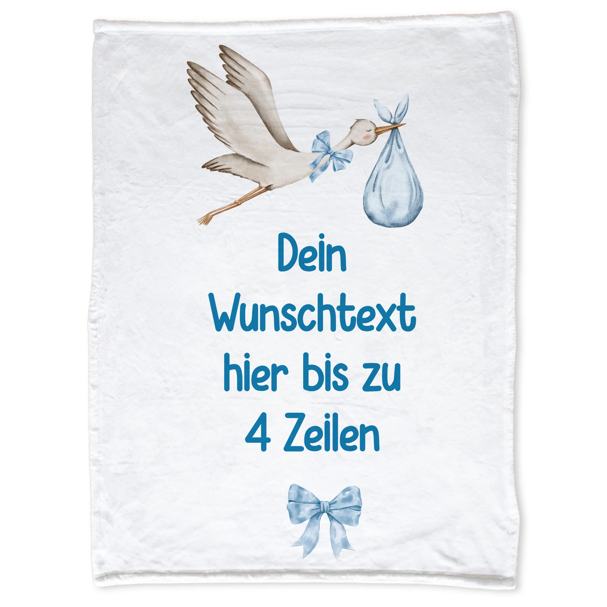 Babydecke mit Storch - Ein kuscheliger Empfang fürs Neugeborene