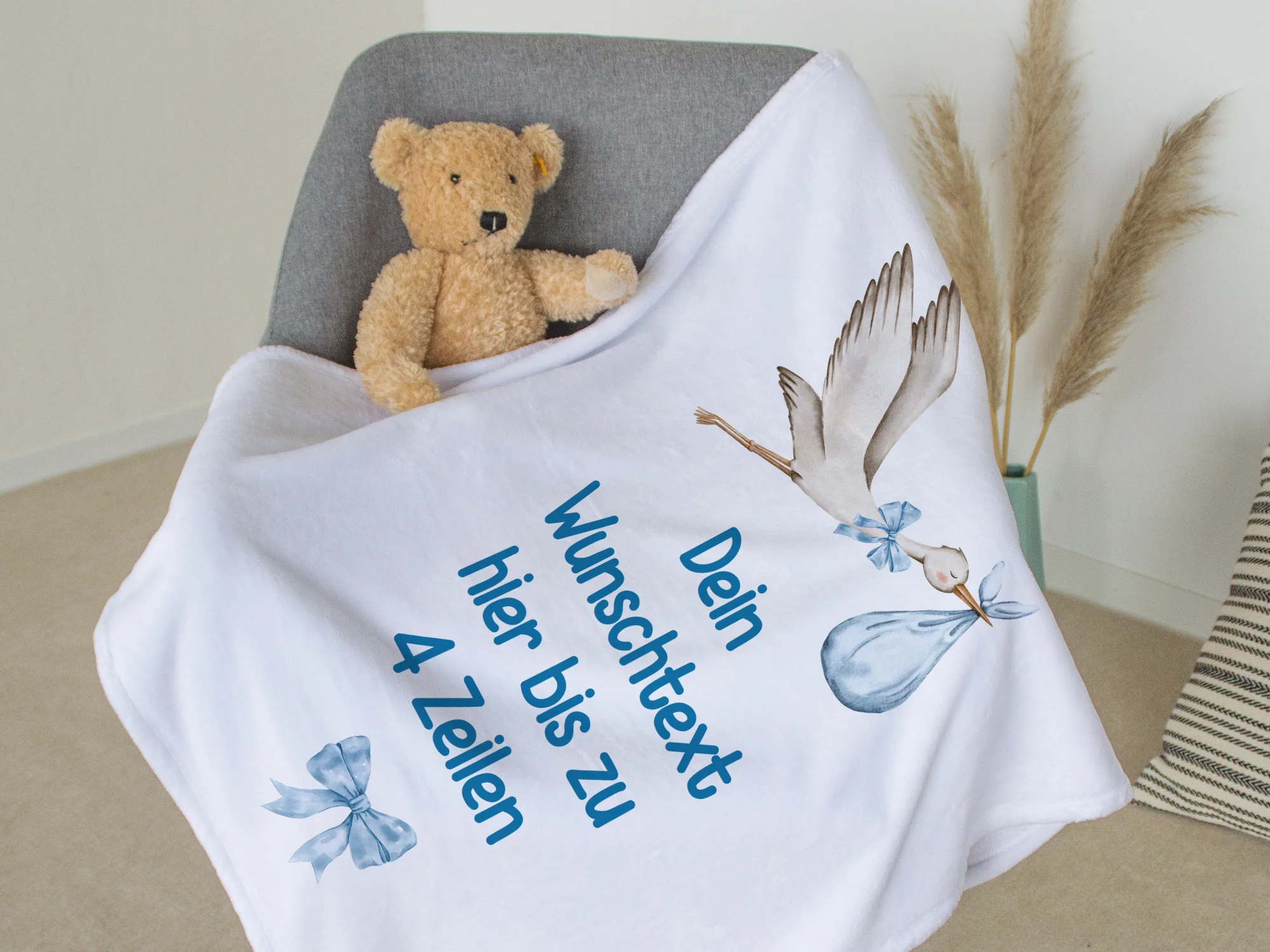 Babydecke mit Storch - Ein kuscheliger Empfang fürs Neugeborene - Image 3