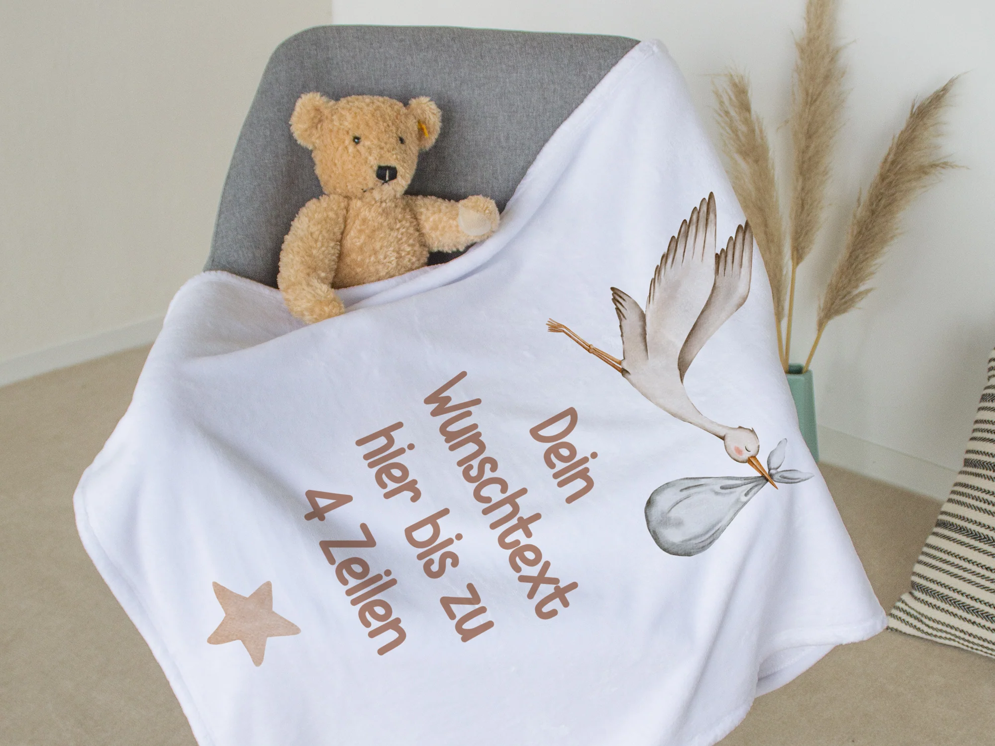 Babydecke mit Storch - Willkommen, kleines Wunder! - Image 3