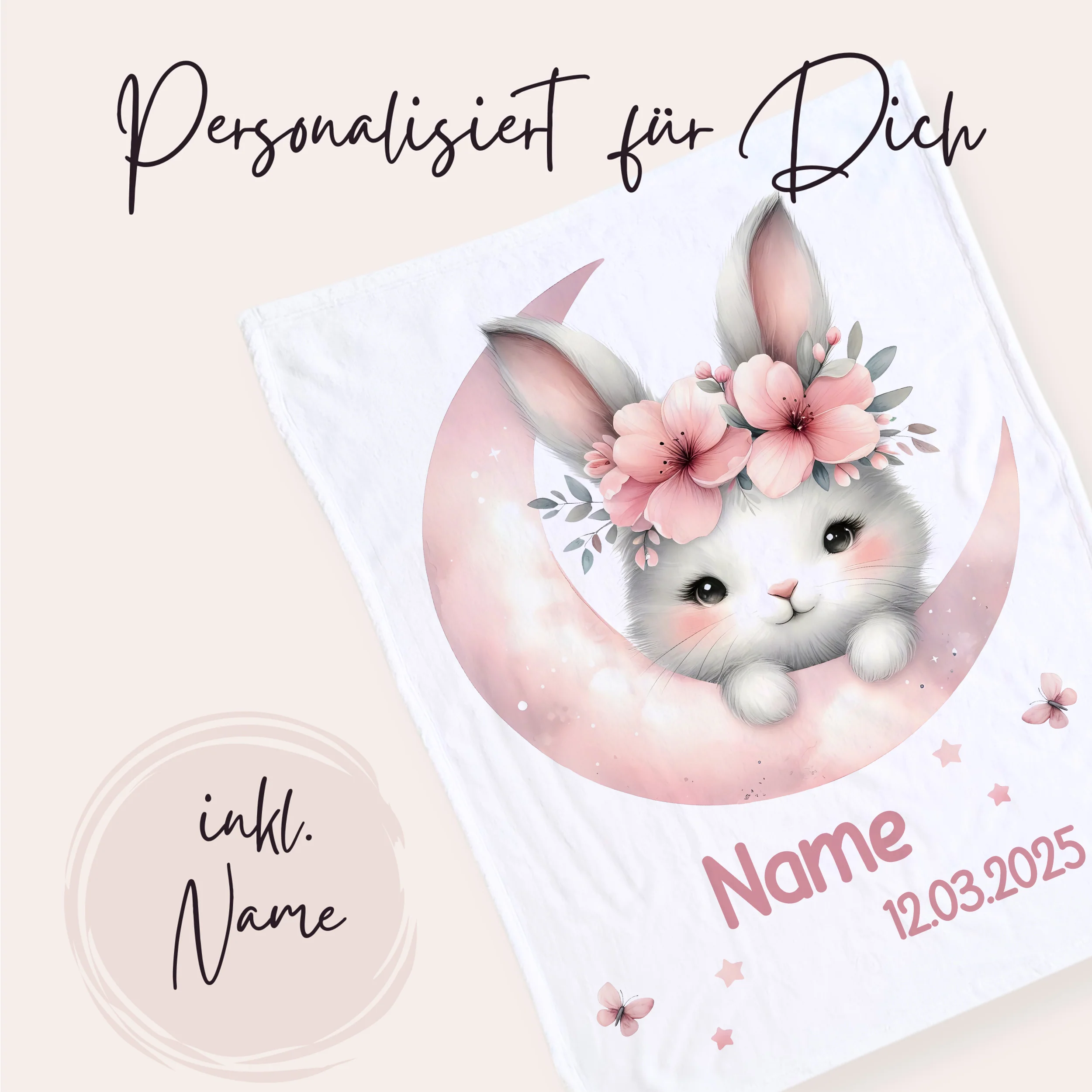 Babydecke mit süßem Hasenmotiv - Image 2