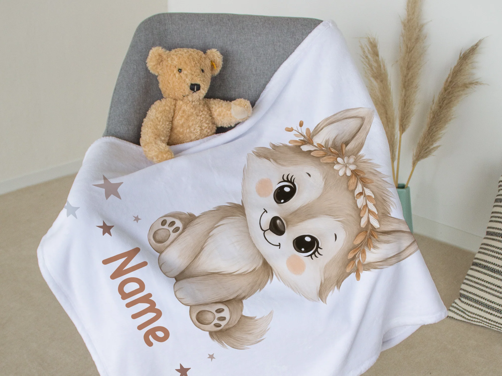 Babydecke mit Wolf - Image 3