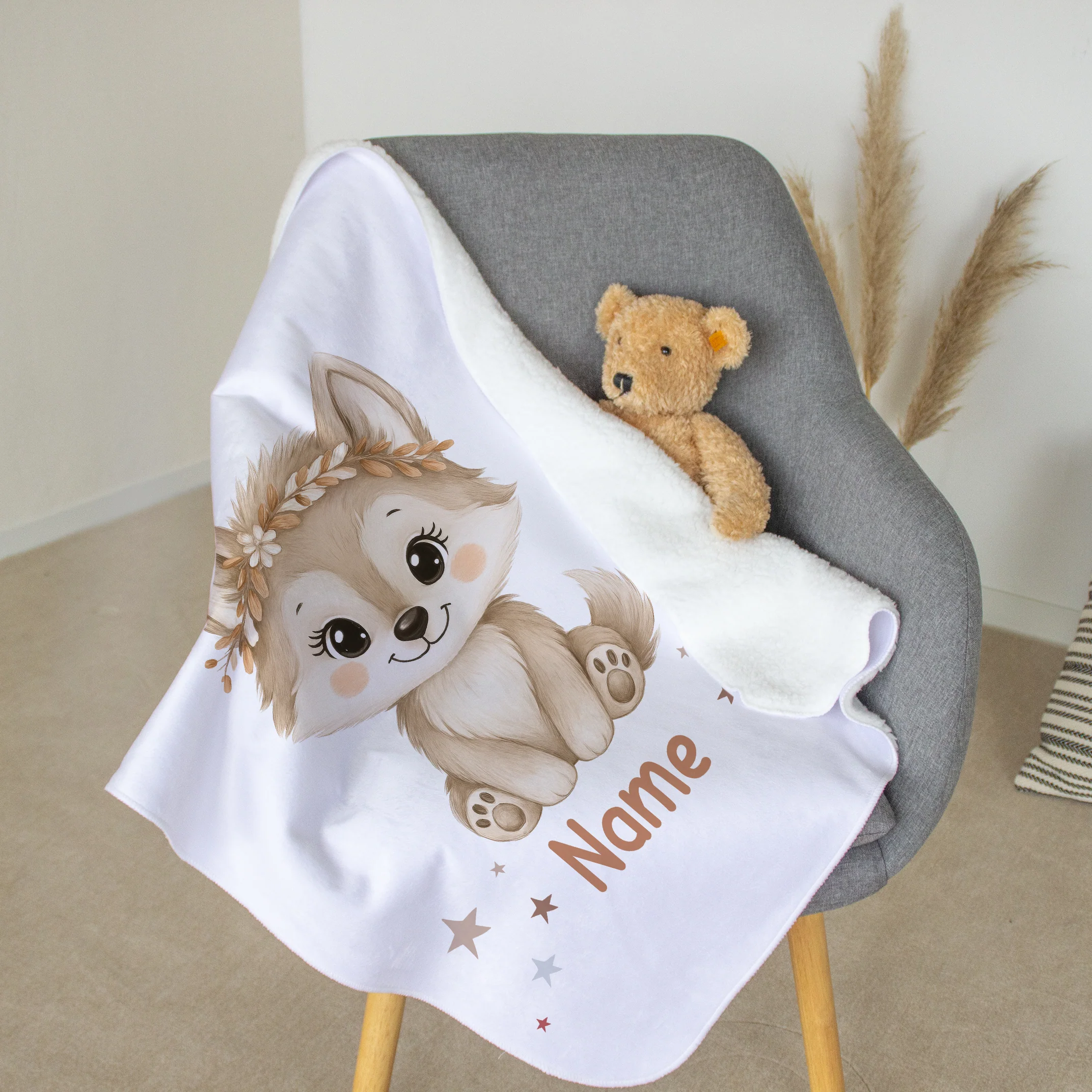 Babydecke mit Wolf - Image 4