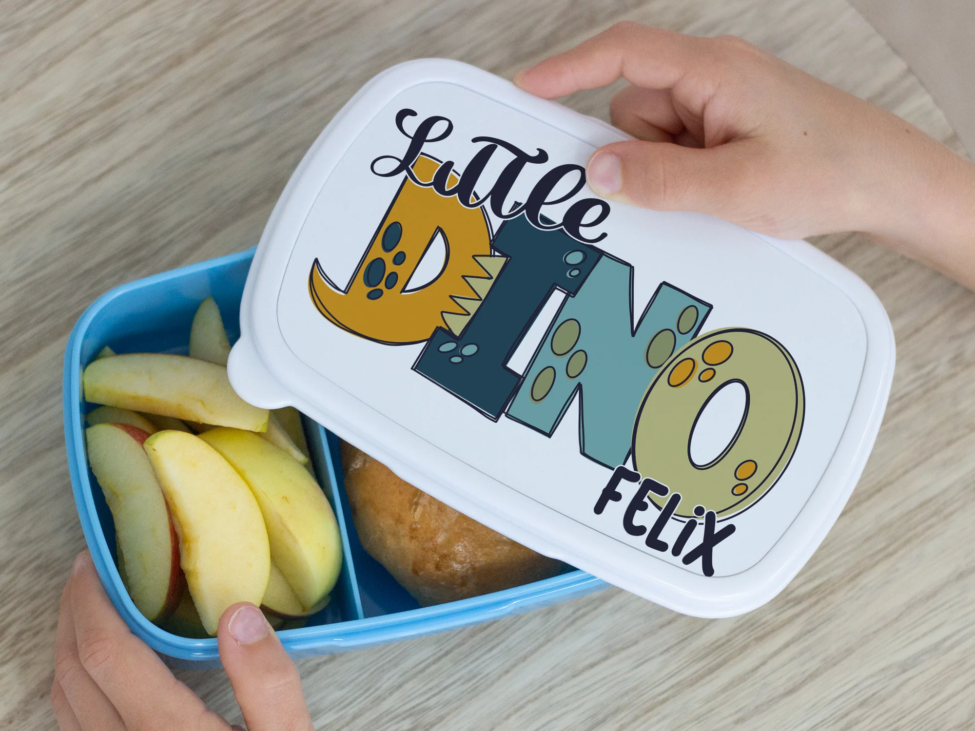 Brotdose Blau mit Dino-Motiv - Image 3