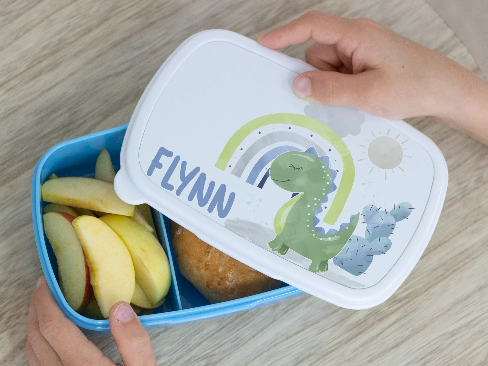 Brotdose blau mit Dinosaurier - Image 3
