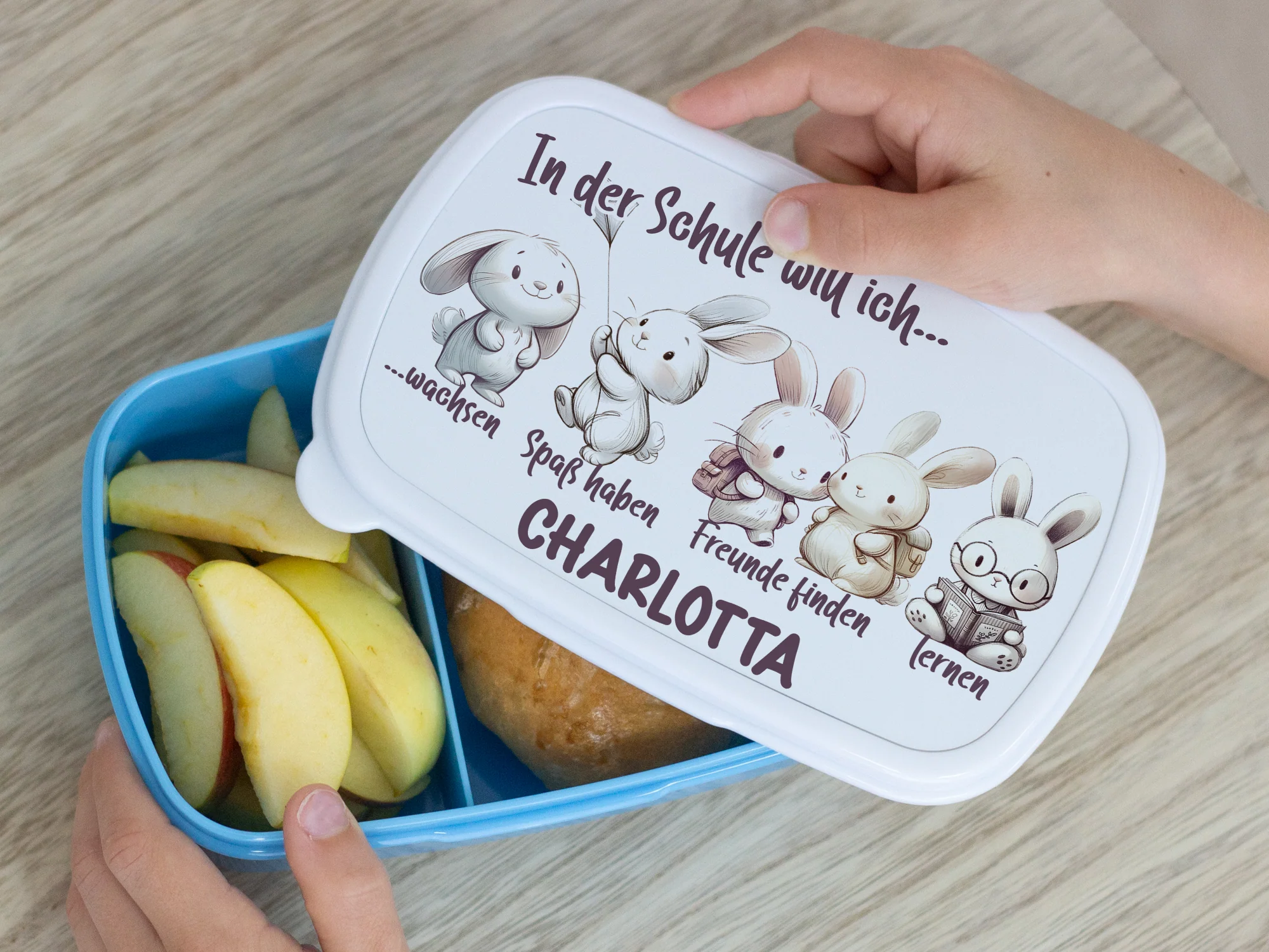 Brotdose mit niedlichen Hasen - Für fröhliche Pausen - Image 3