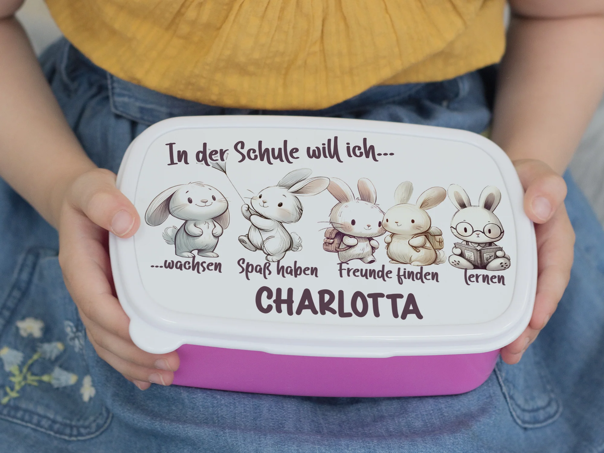 Brotdose mit niedlichen Hasen - Für fröhliche Pausen - Image 5
