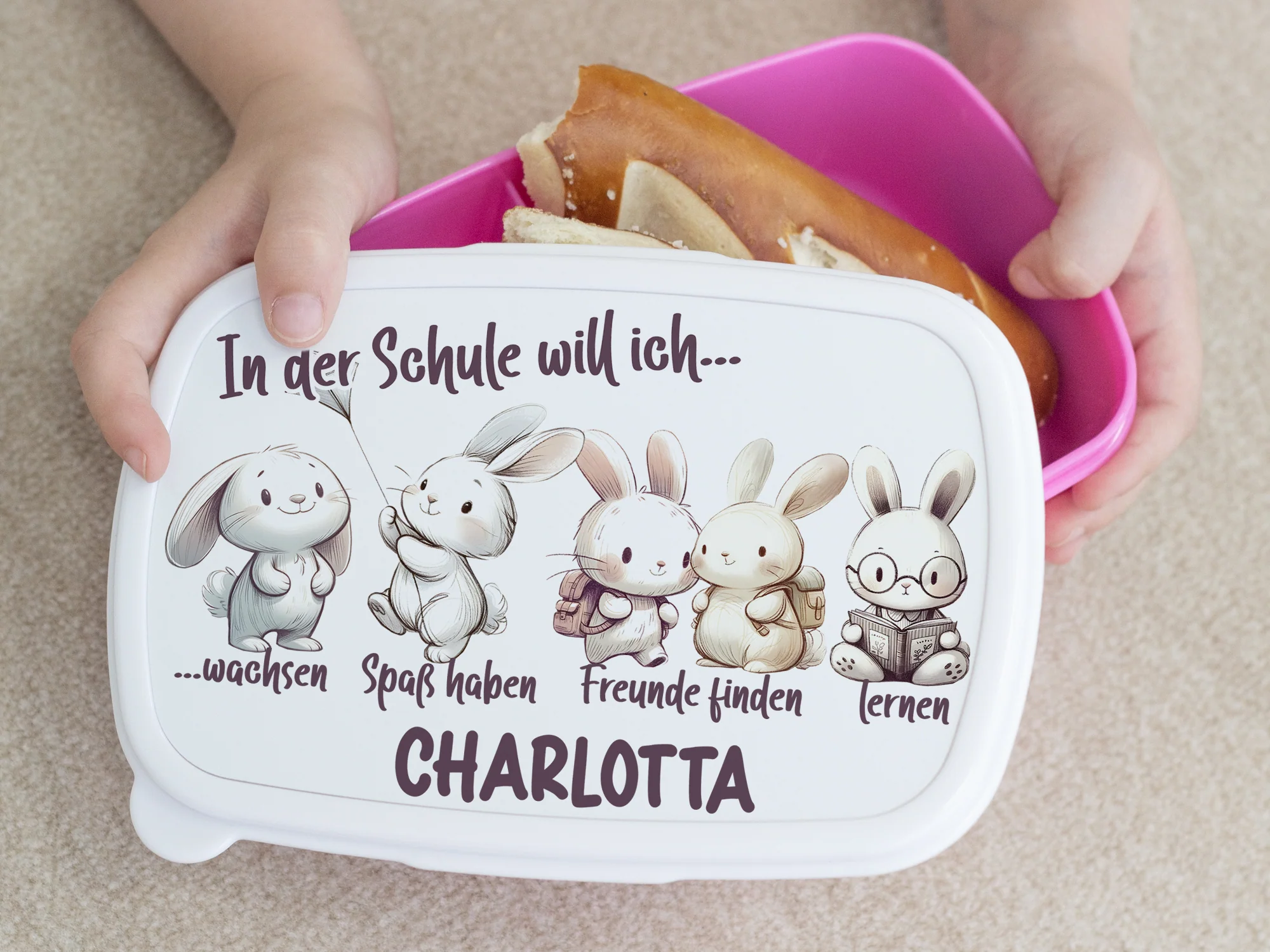 Brotdose mit niedlichen Hasen - Für fröhliche Pausen - Image 6