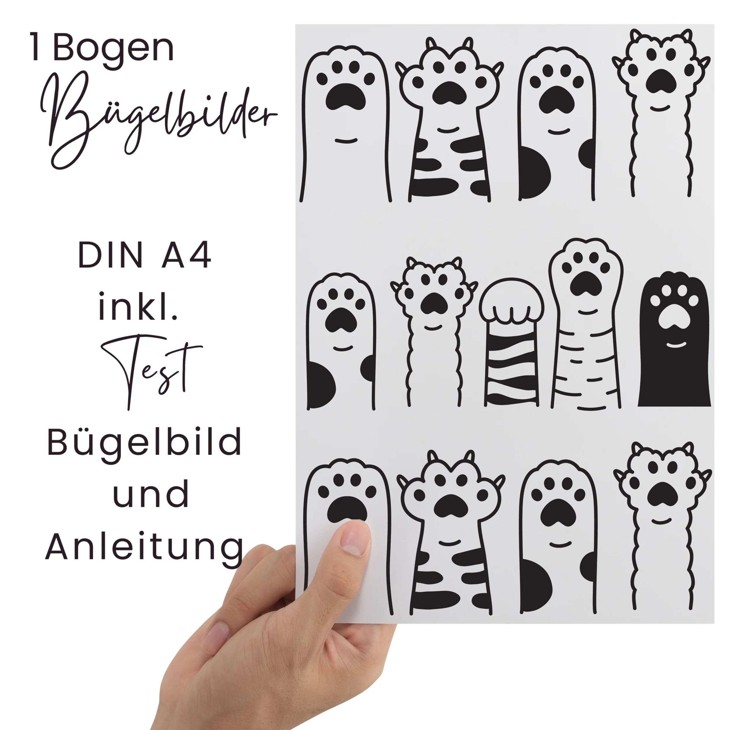 Bügelbild Katzen Pfoten Set - Image 3
