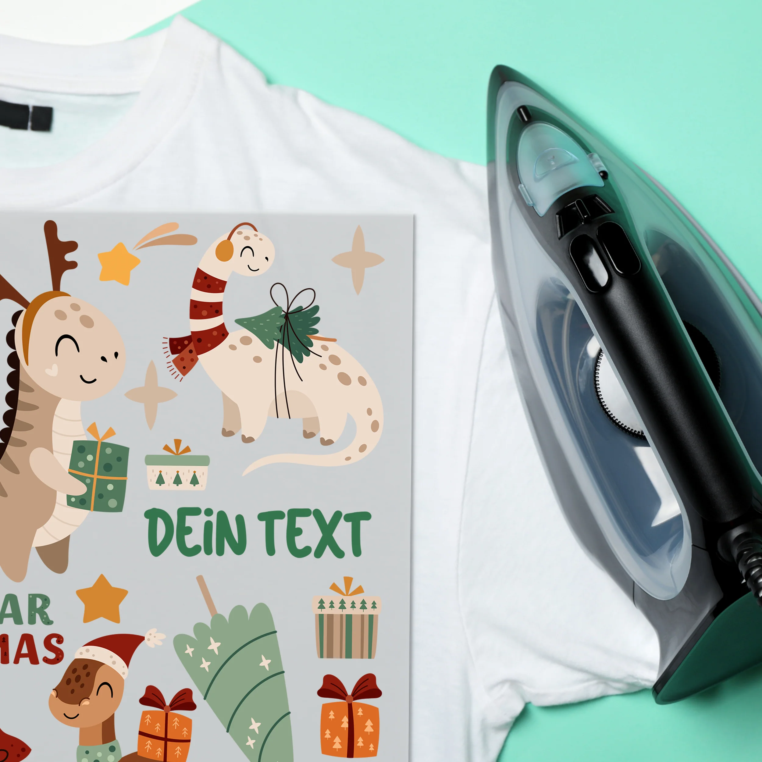 Bügelbild Set Dinosaurier - Fröhliche Weihnachtsgrüße für Kinder - Image 5
