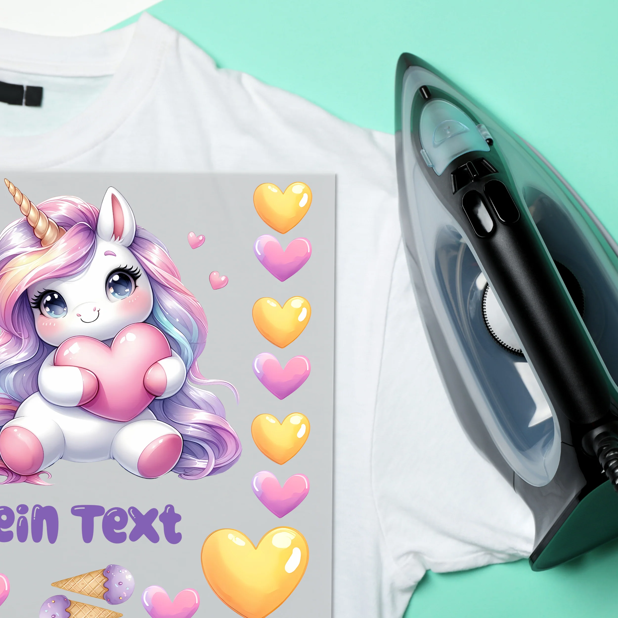 Bügelbild Set Einhorn - Farbige Freude für dein Outfit - Image 5
