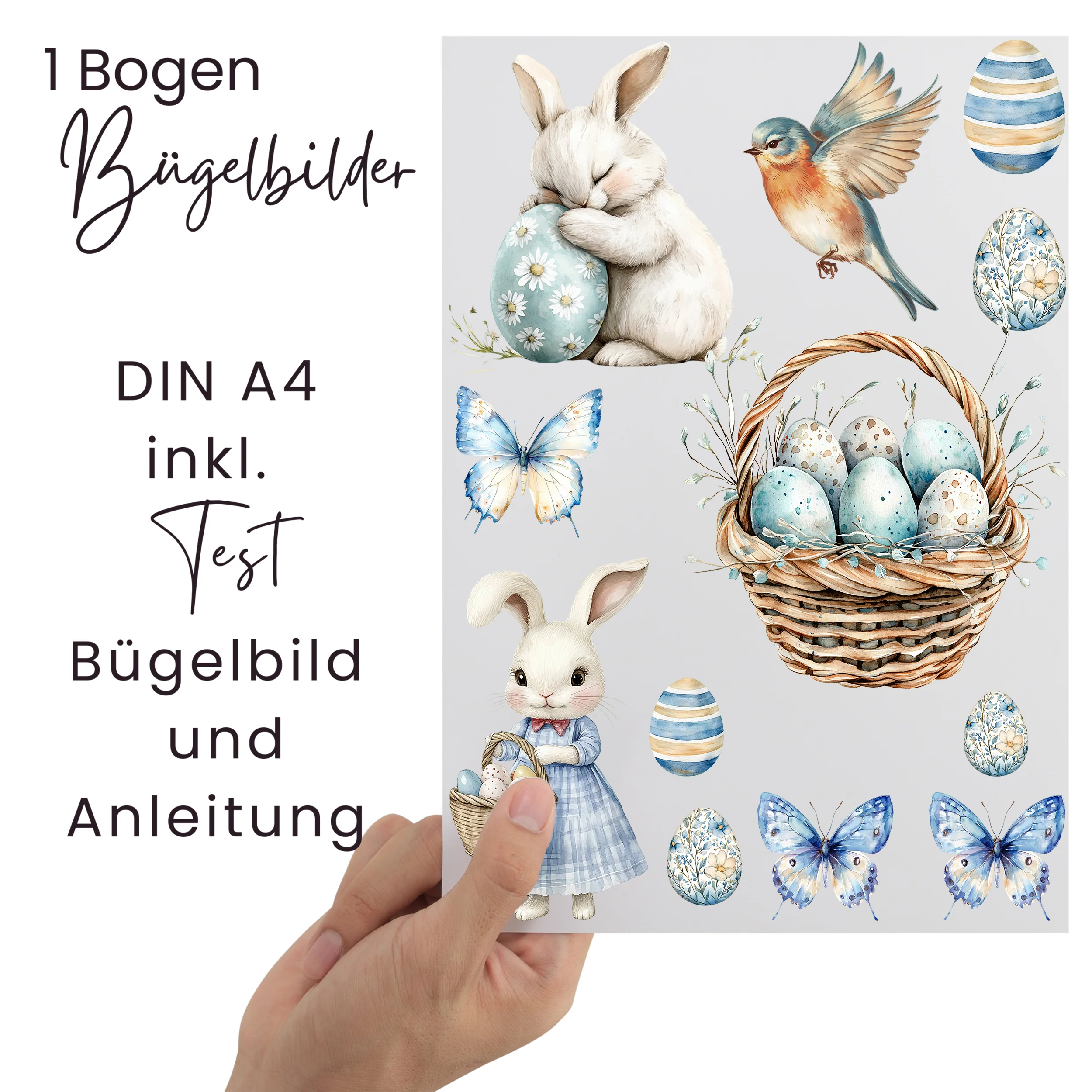 Bügelbild Set Hase und Schmetterlinge - Image 3