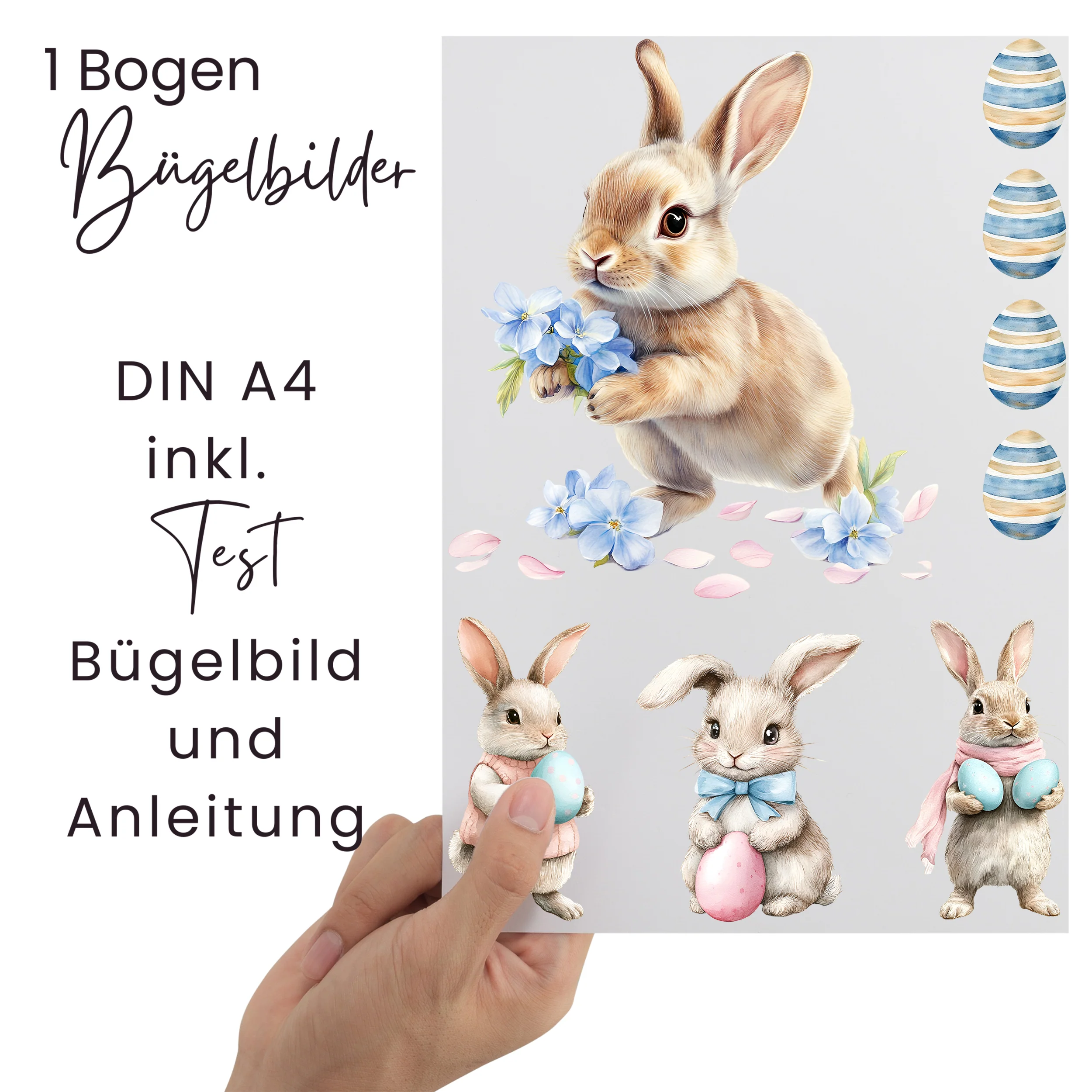 Bügelbild Set Hasenfreunde - Fröhliche Ostern gestalten - Image 3