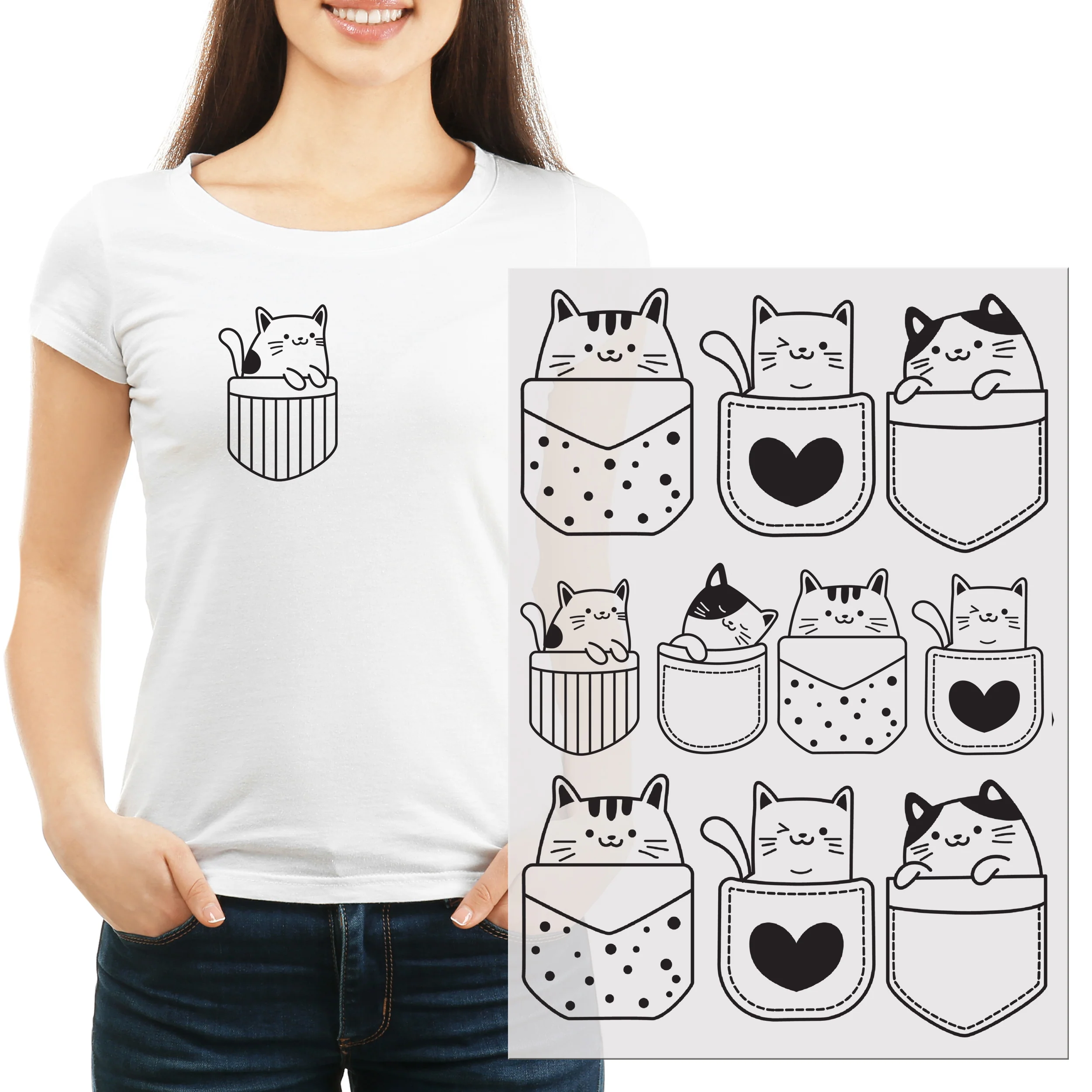 Bügelbild Set Katzen - Für tierliebende Fashionistas