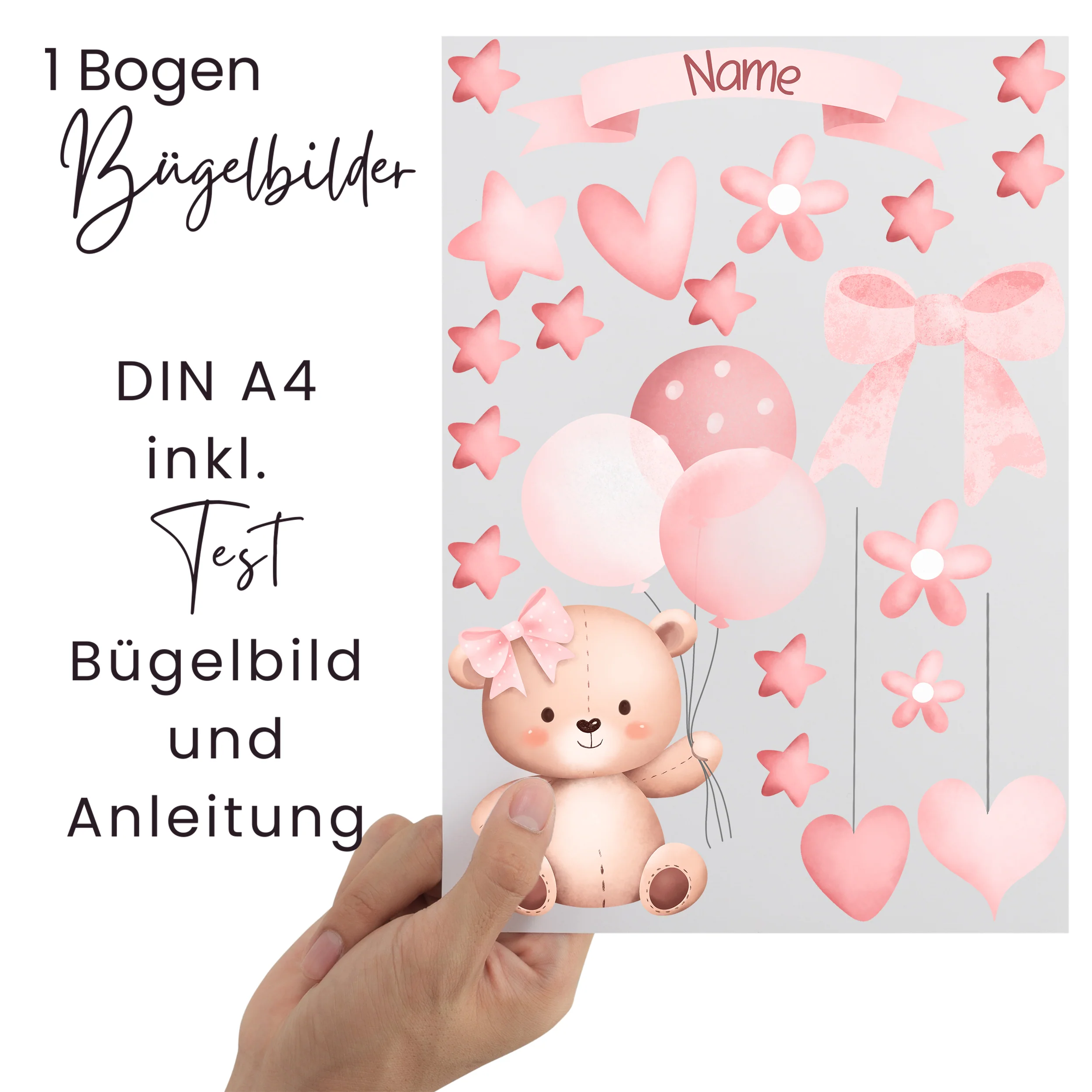 Bügelbild Set mit Bärchen und Blumen - Für fröhliche Kinderfeste - Image 2