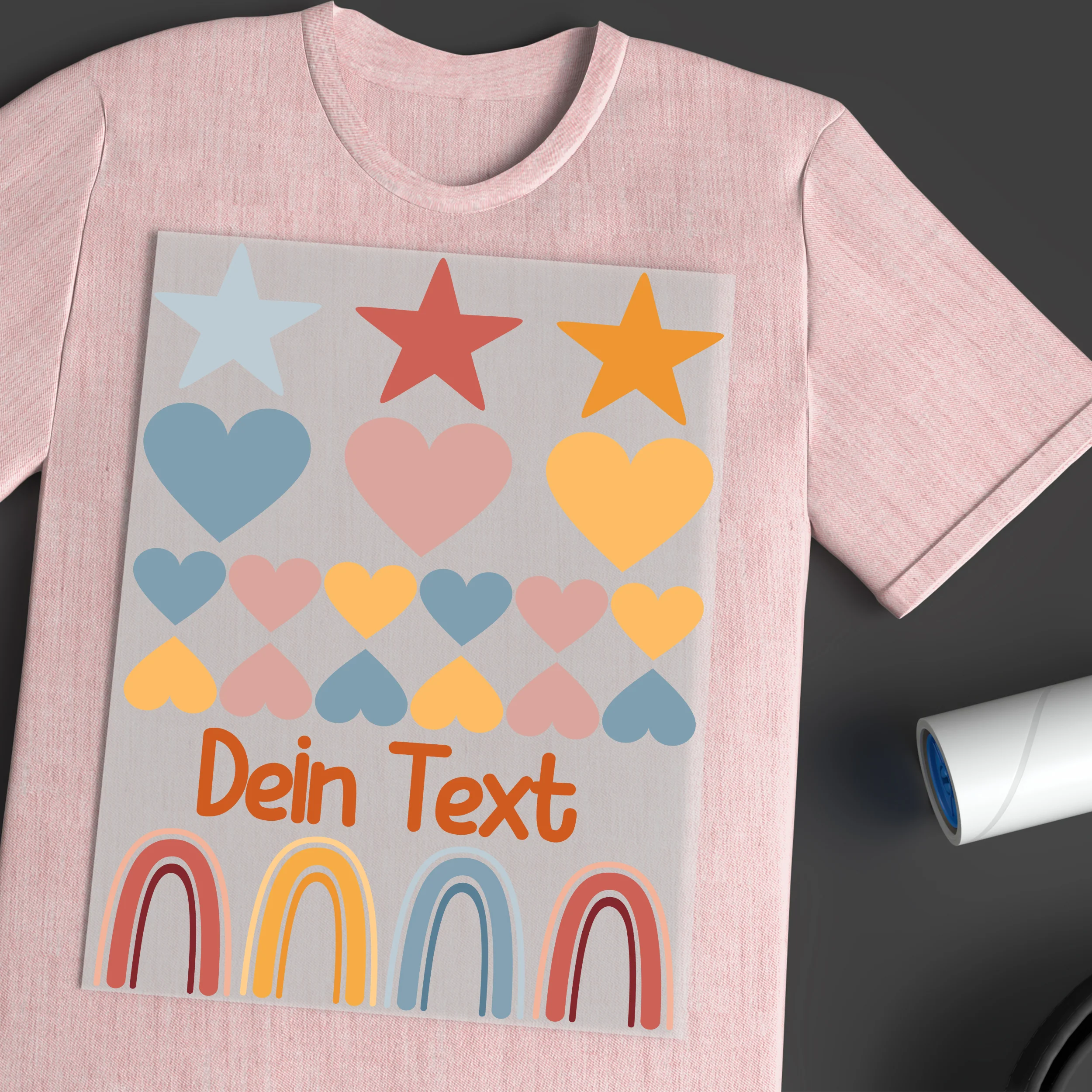 Bügelbild Set mit Herzen und Regenbogen - Kreative Gestaltung für dein Projekt - Image 4