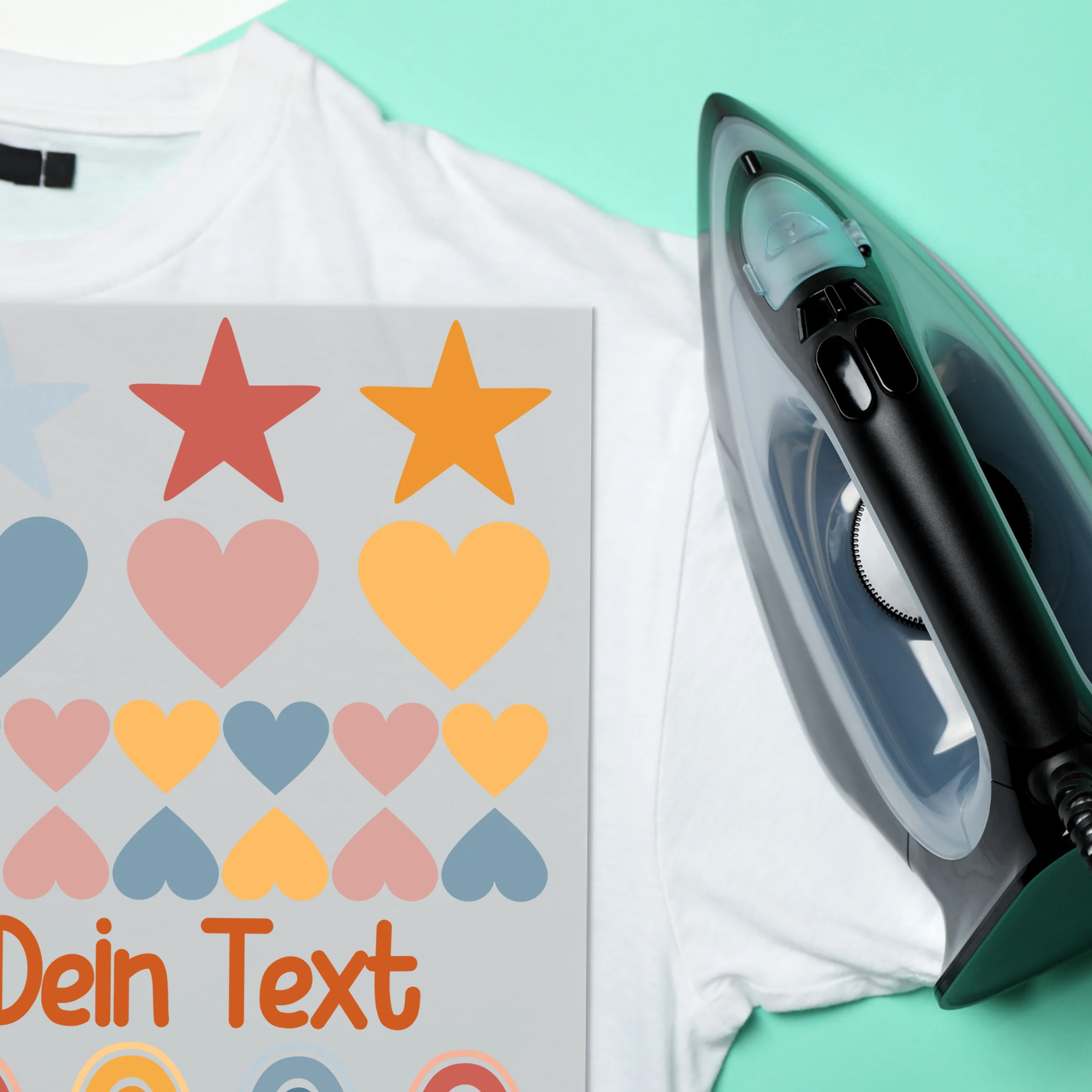 Bügelbild Set mit Herzen und Regenbogen - Kreative Gestaltung für dein Projekt - Image 5