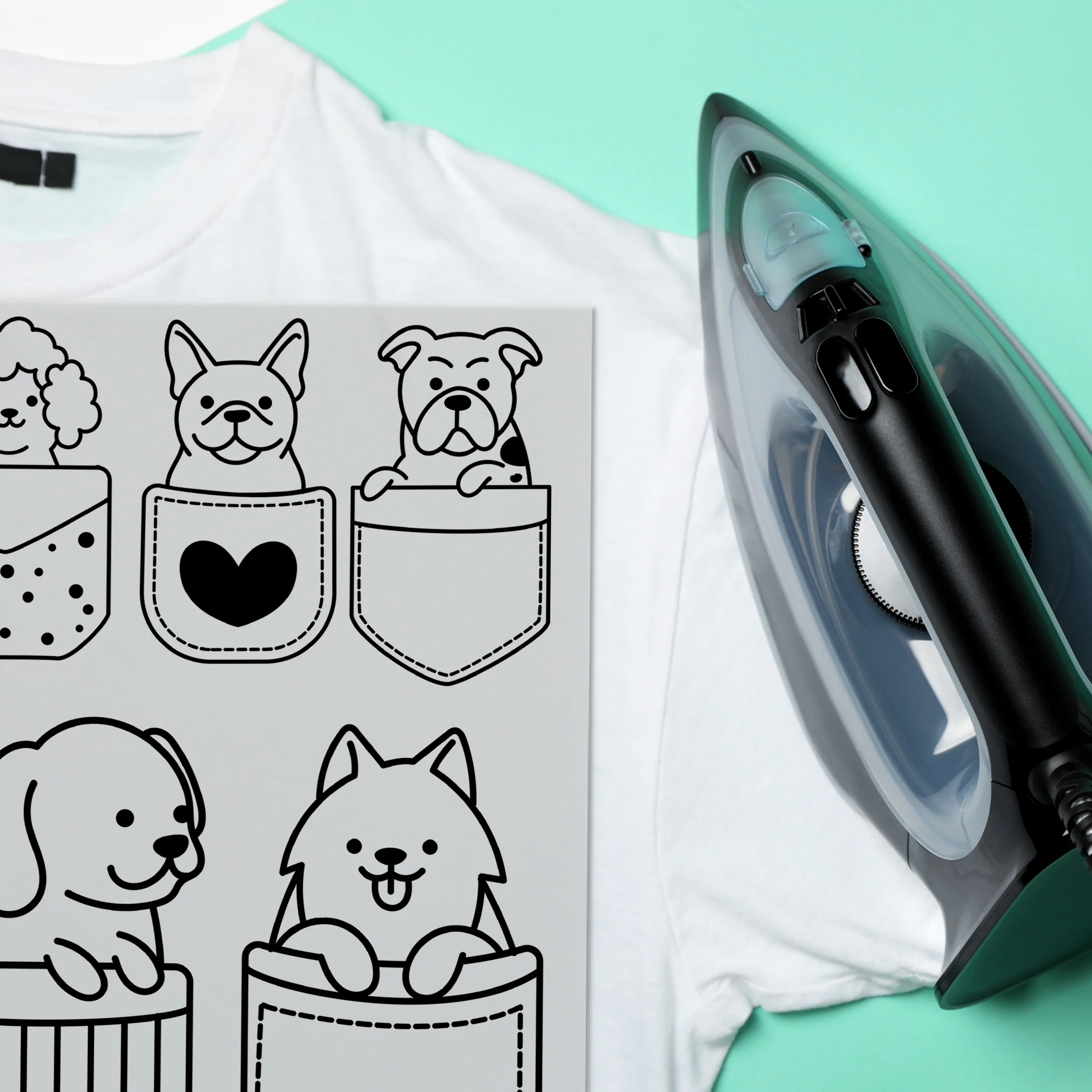 Bügelbild Set mit niedlichen Hunden - Image 2