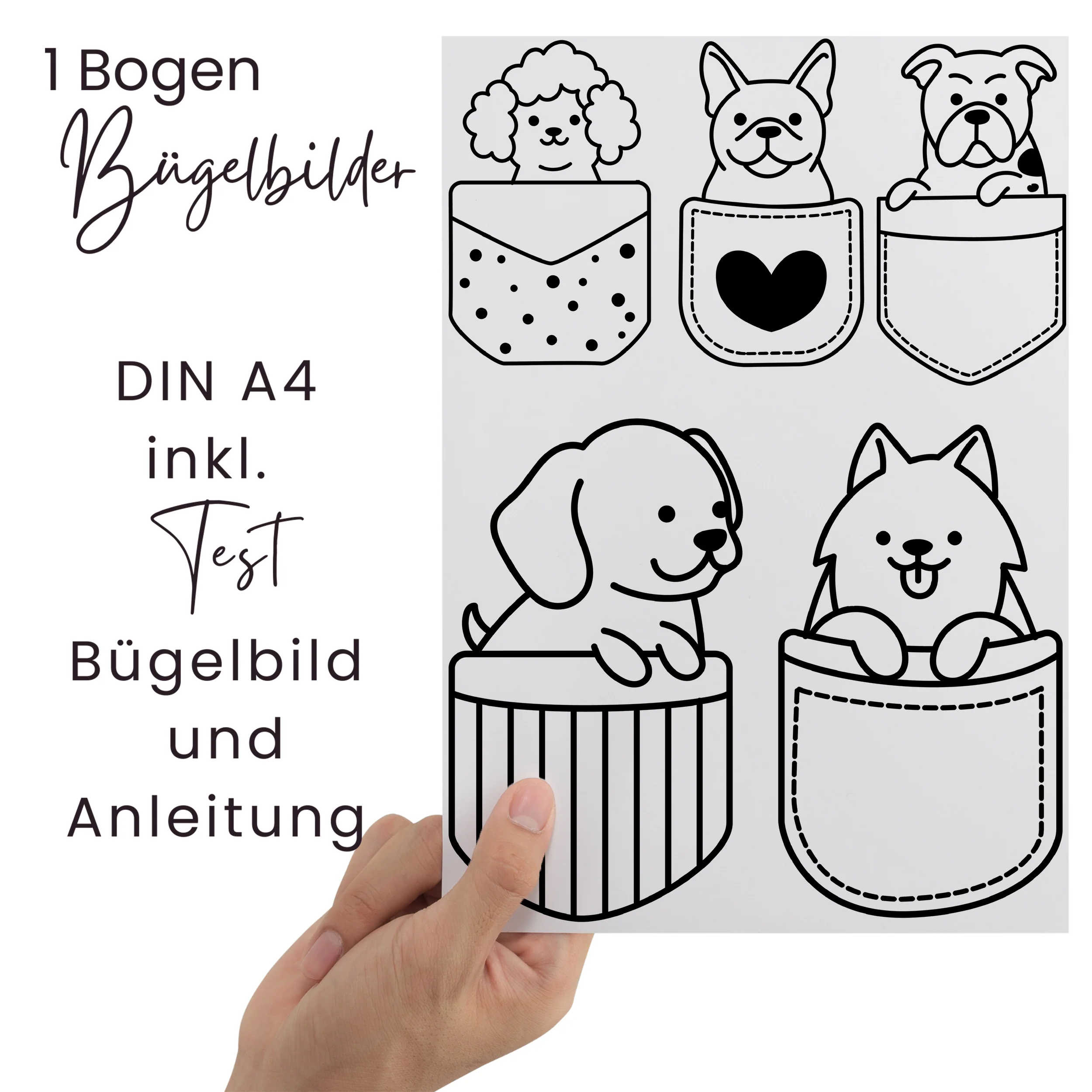 Bügelbild Set mit niedlichen Hunden - Image 3