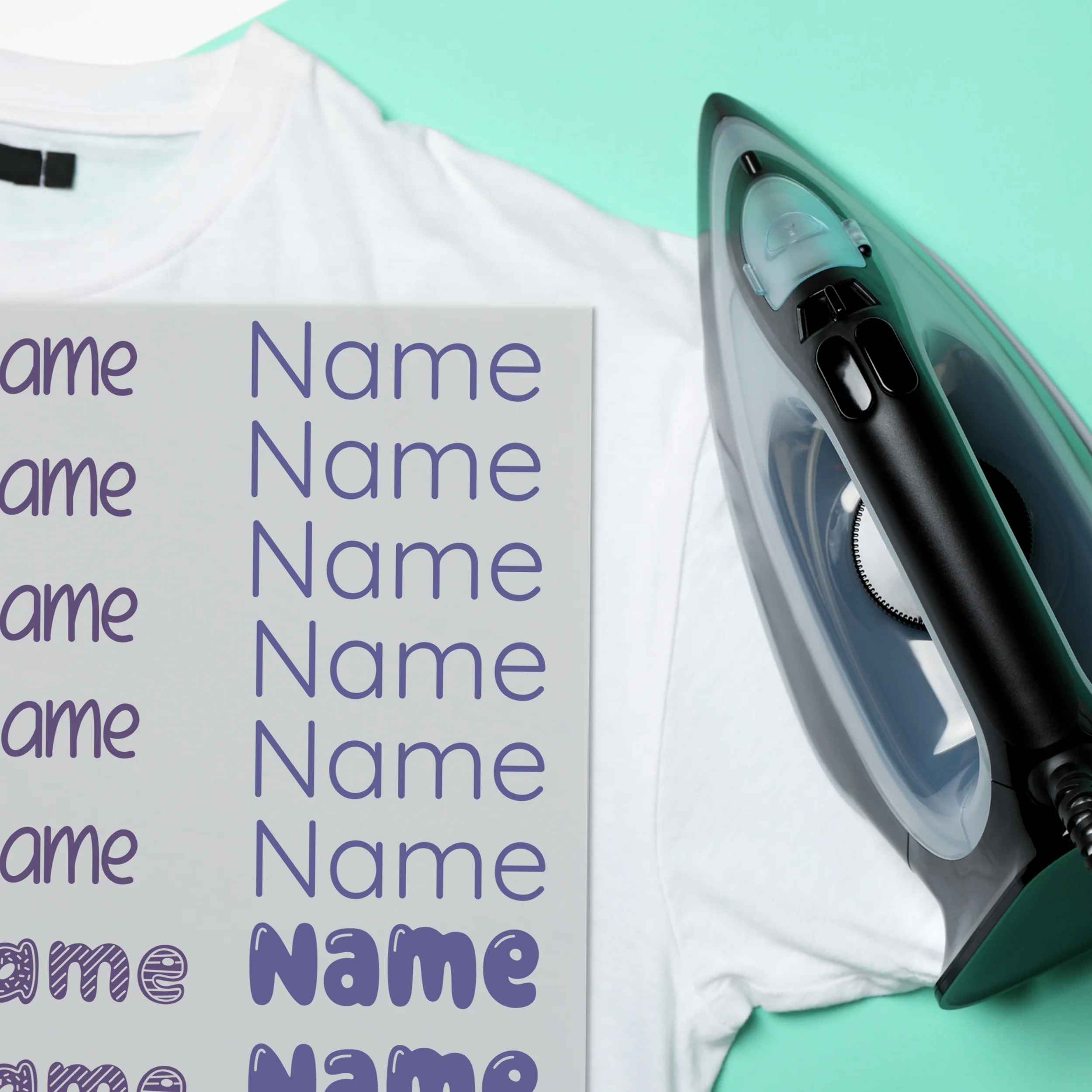Bügelbild Set mit personalisierbarem Namen - Ein persönlicher Touch für dein T-Shirt - Image 5