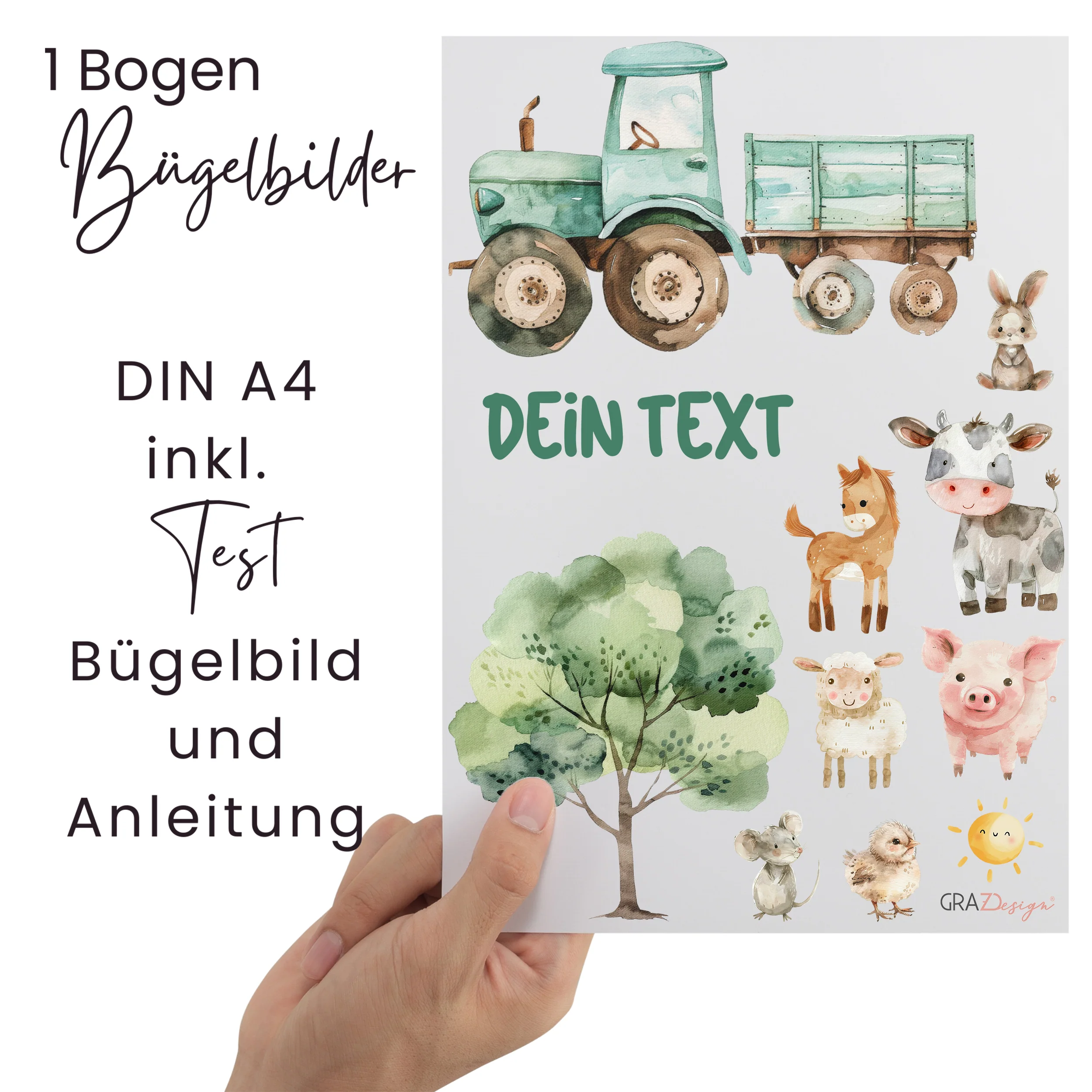 Bügelbild Set mit Traktor und Tieren - Für kleine Abenteurer - Image 2