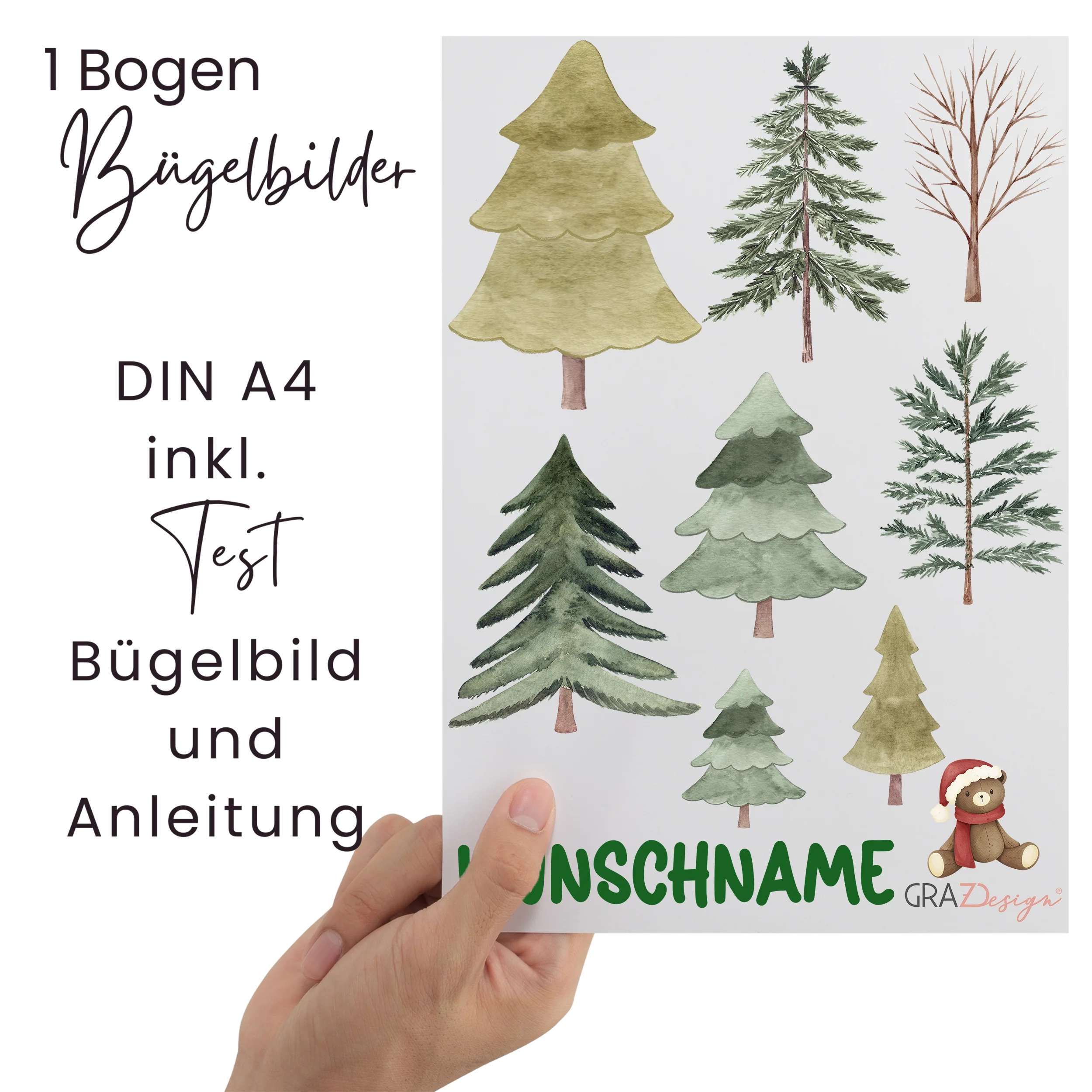 Bügelbild Set Tannenbäume - Für kreative Bastelideen - Image 2