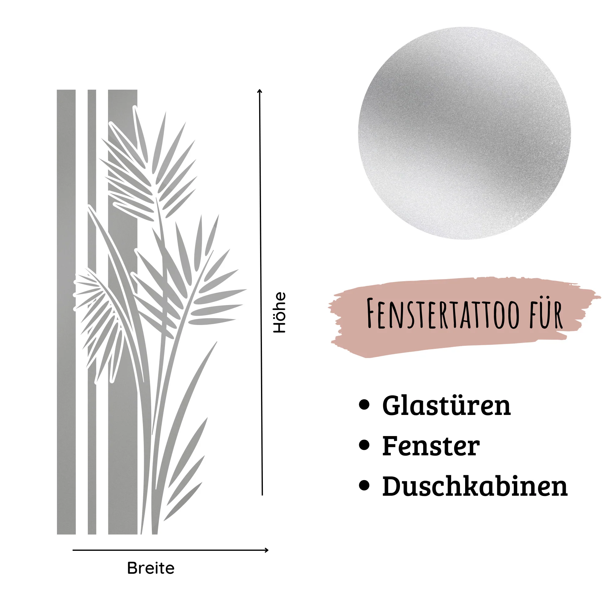 Fenstertattoo Wellness Banner mit Palmen-Blättern - Image 3