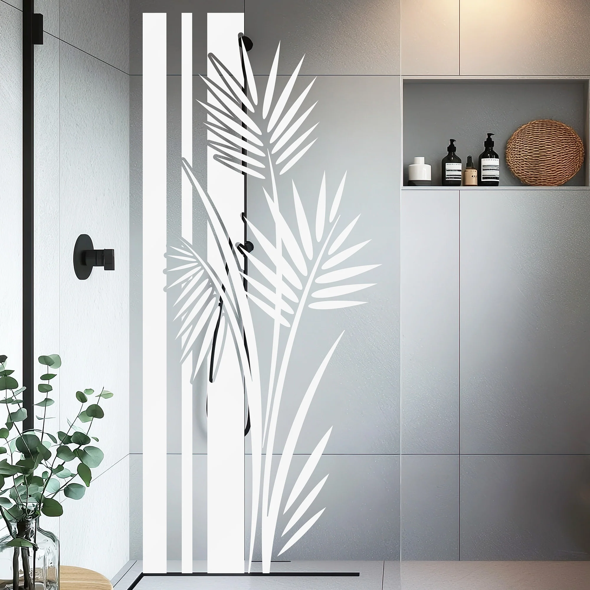 Fenstertattoo Wellness Banner mit Palmen-Blättern - Image 4