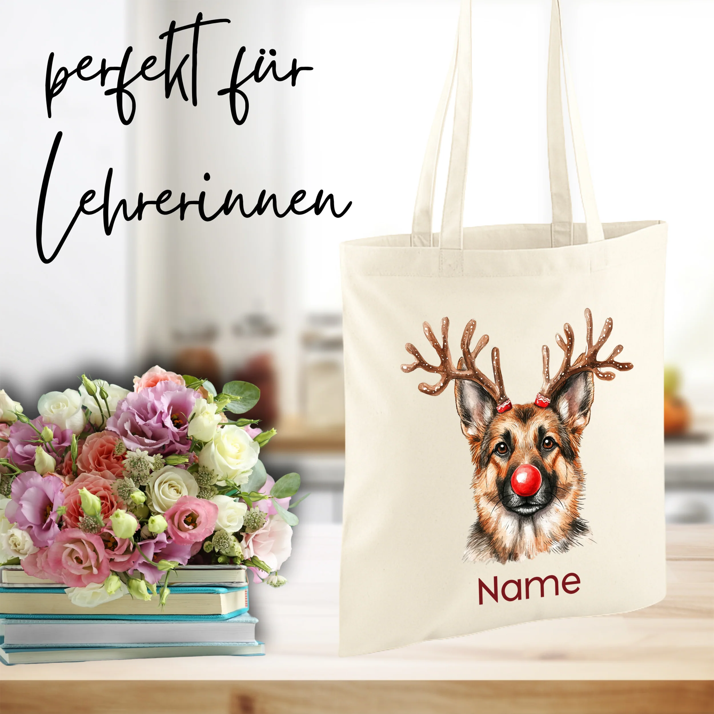 Einkaufstasche Schäferhund- Dein treuer Begleiter für Weihnachtsfreude - Image 3