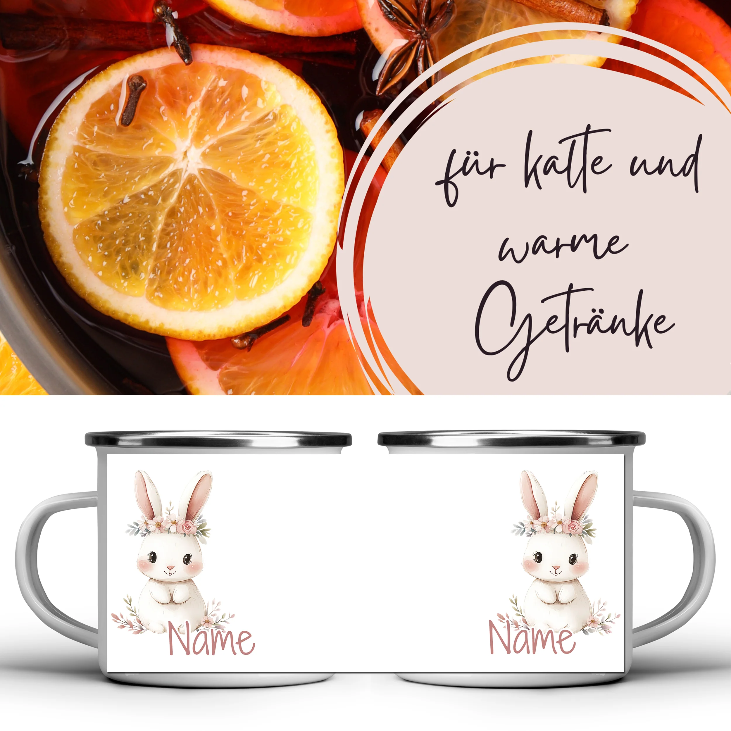 Emaille Becher Hase - Image 5