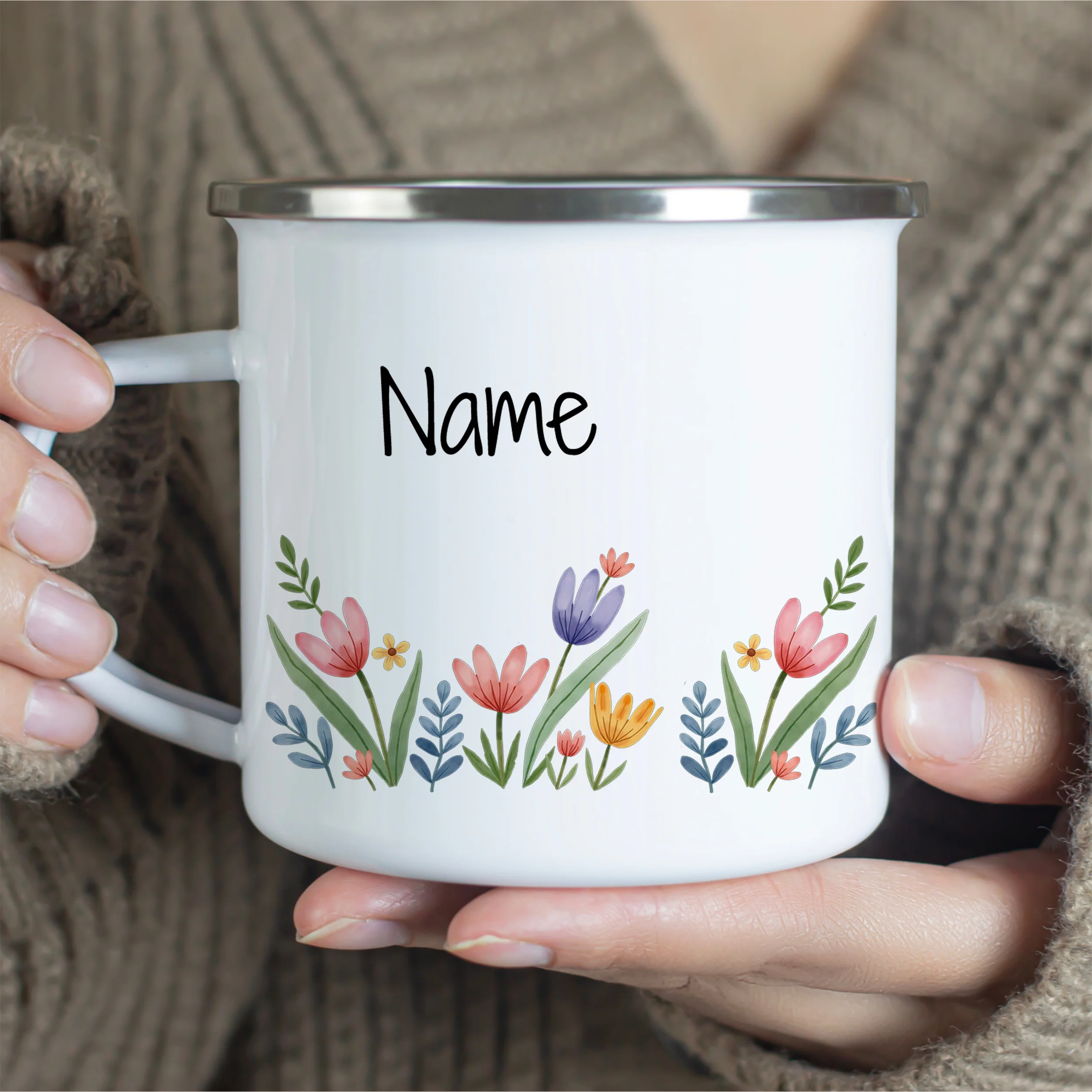 Emaille Becher mit Blumenmotiv - Für blühende Momente - Image 2