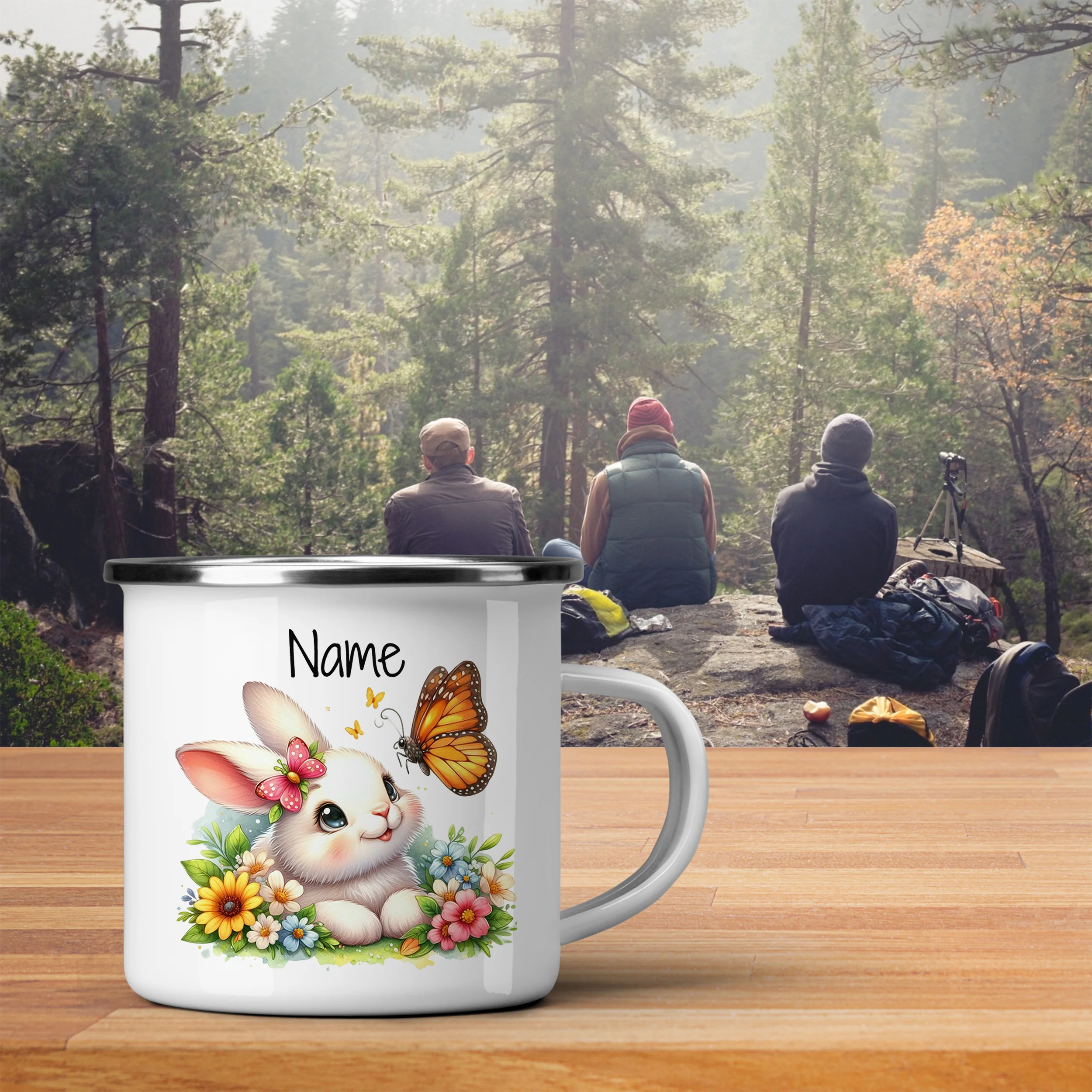 Emaille Becher mit Kaninchen - Image 3