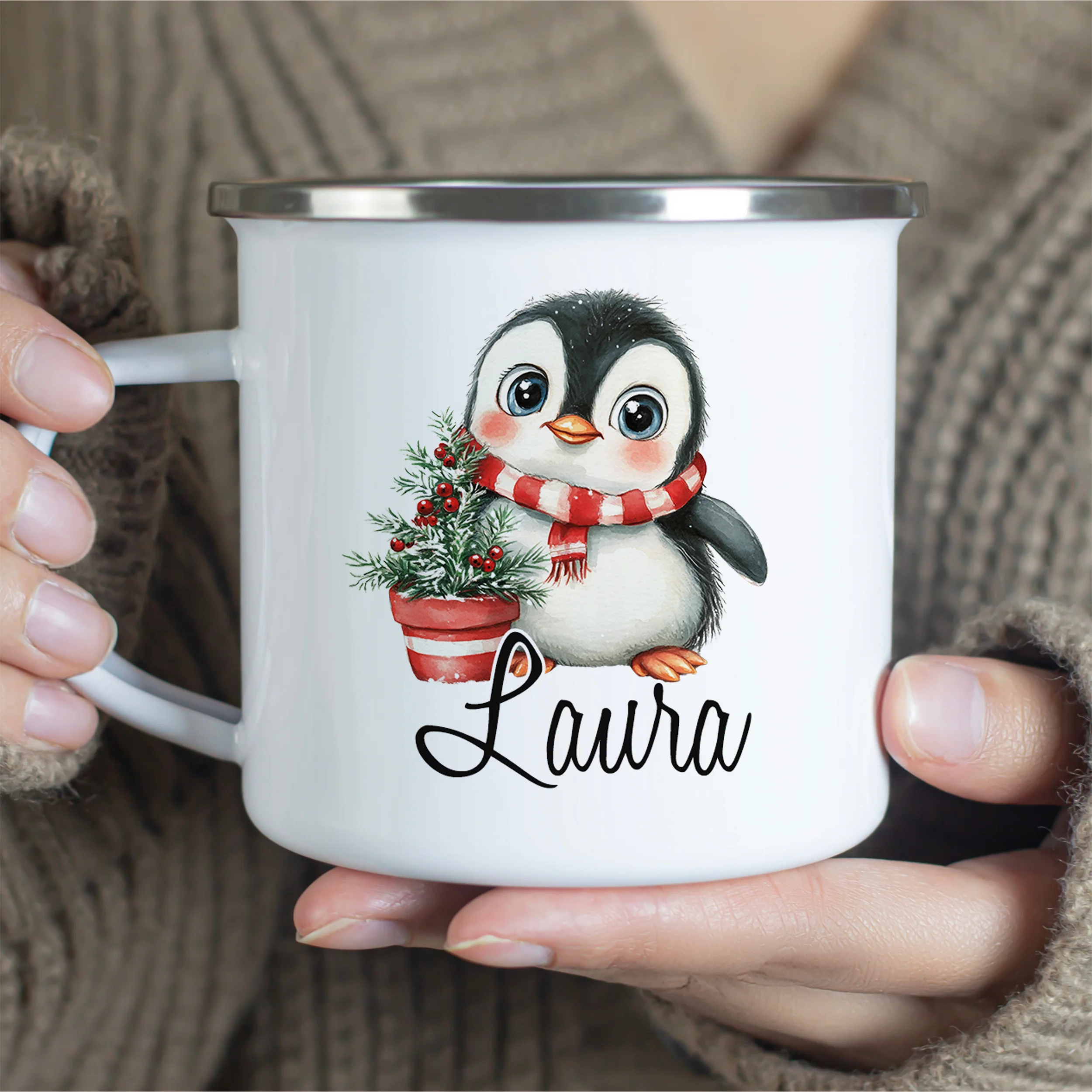 Emaille Becher Pinguin - Image 2