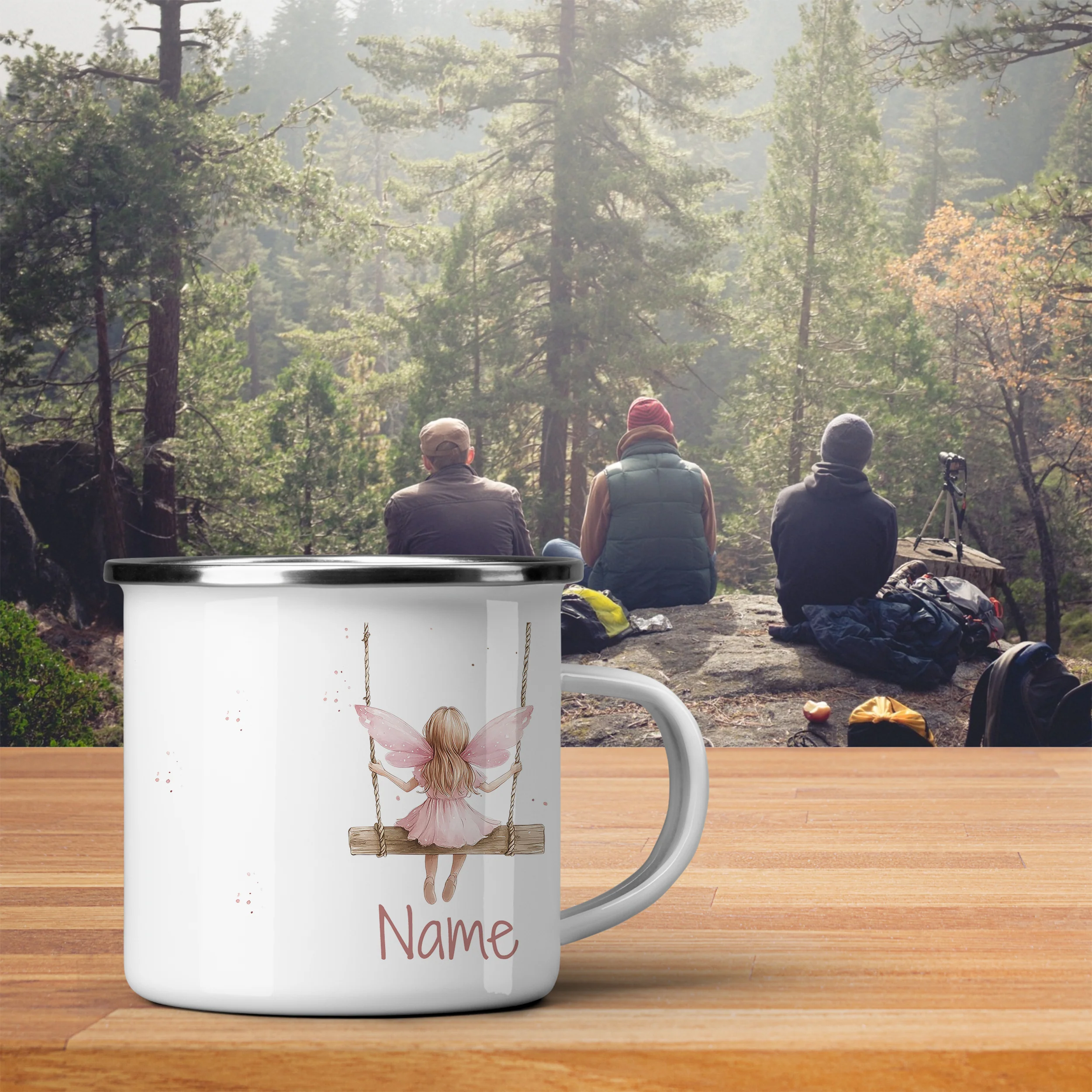 Emaille Tasse Feen-Motiv - Image 3