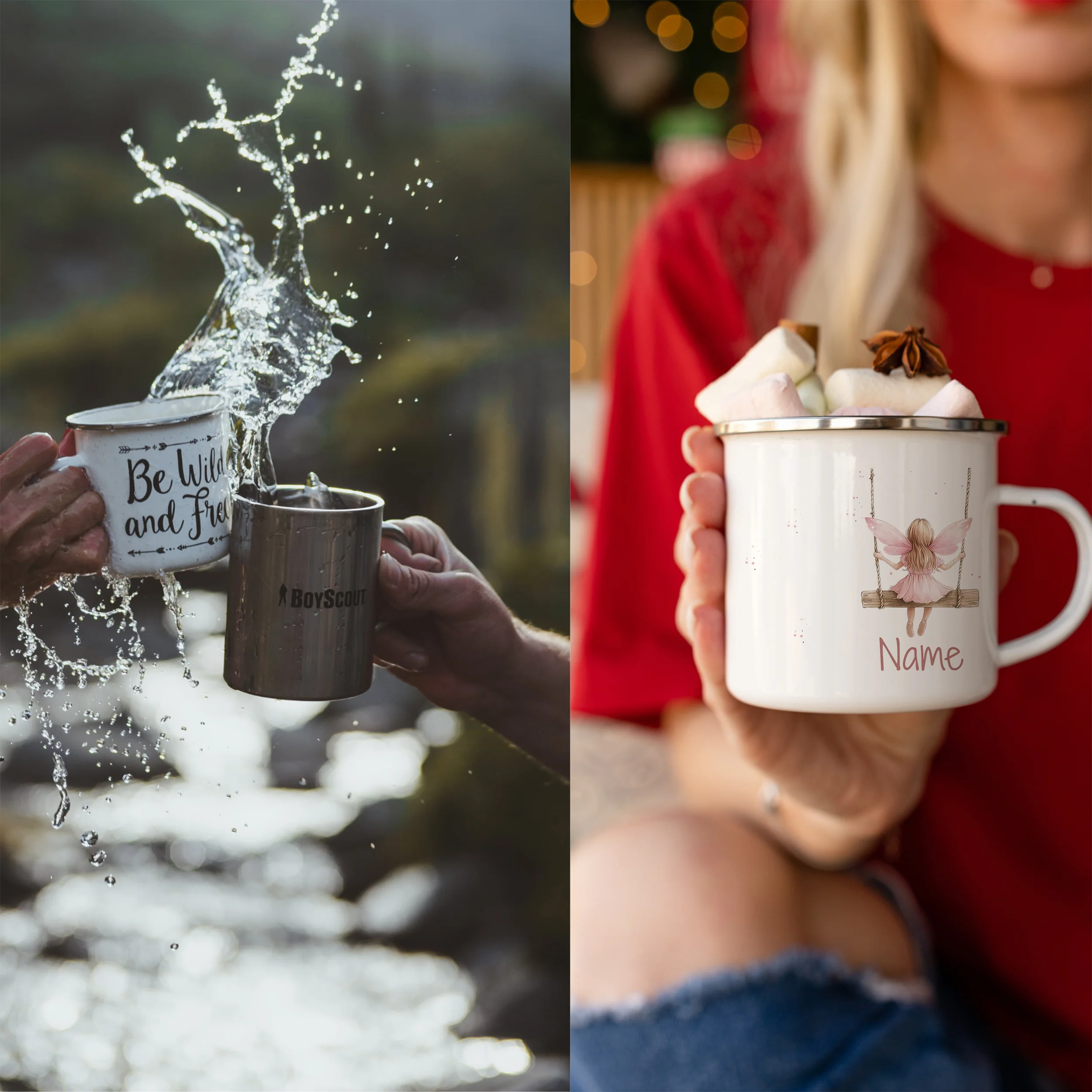 Emaille Tasse Feen-Motiv - Image 4