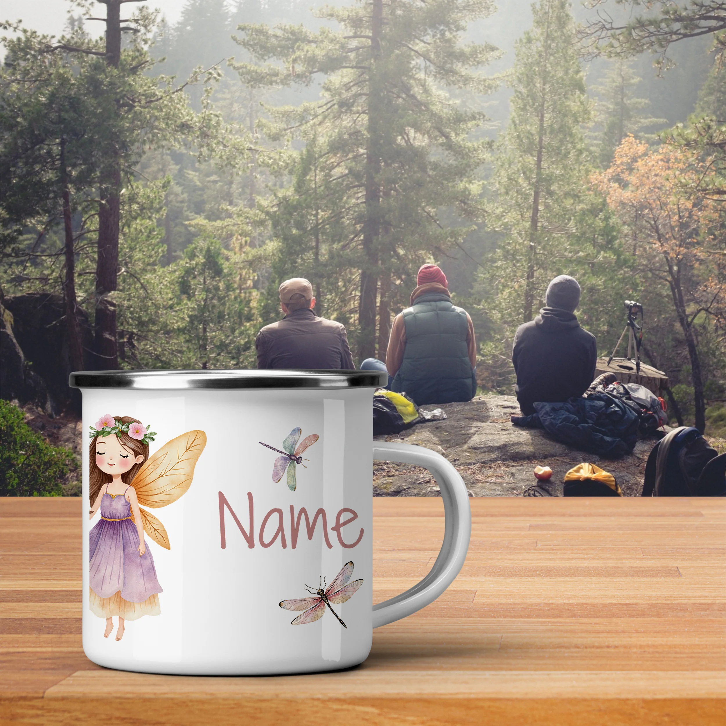 Emaille Tasse Feen-Motiv - Image 3