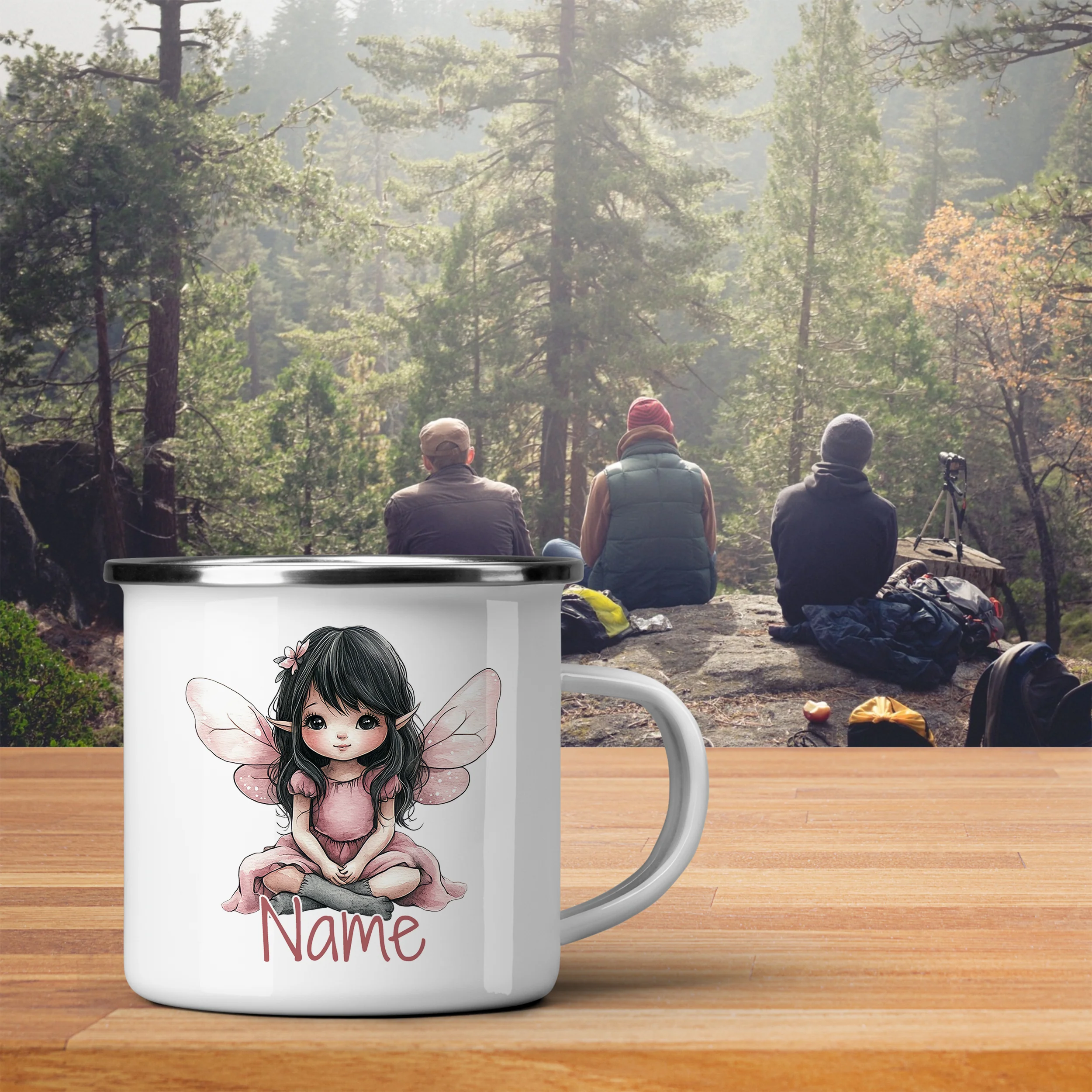 Emaille Tasse Feen-Motiv - Image 3