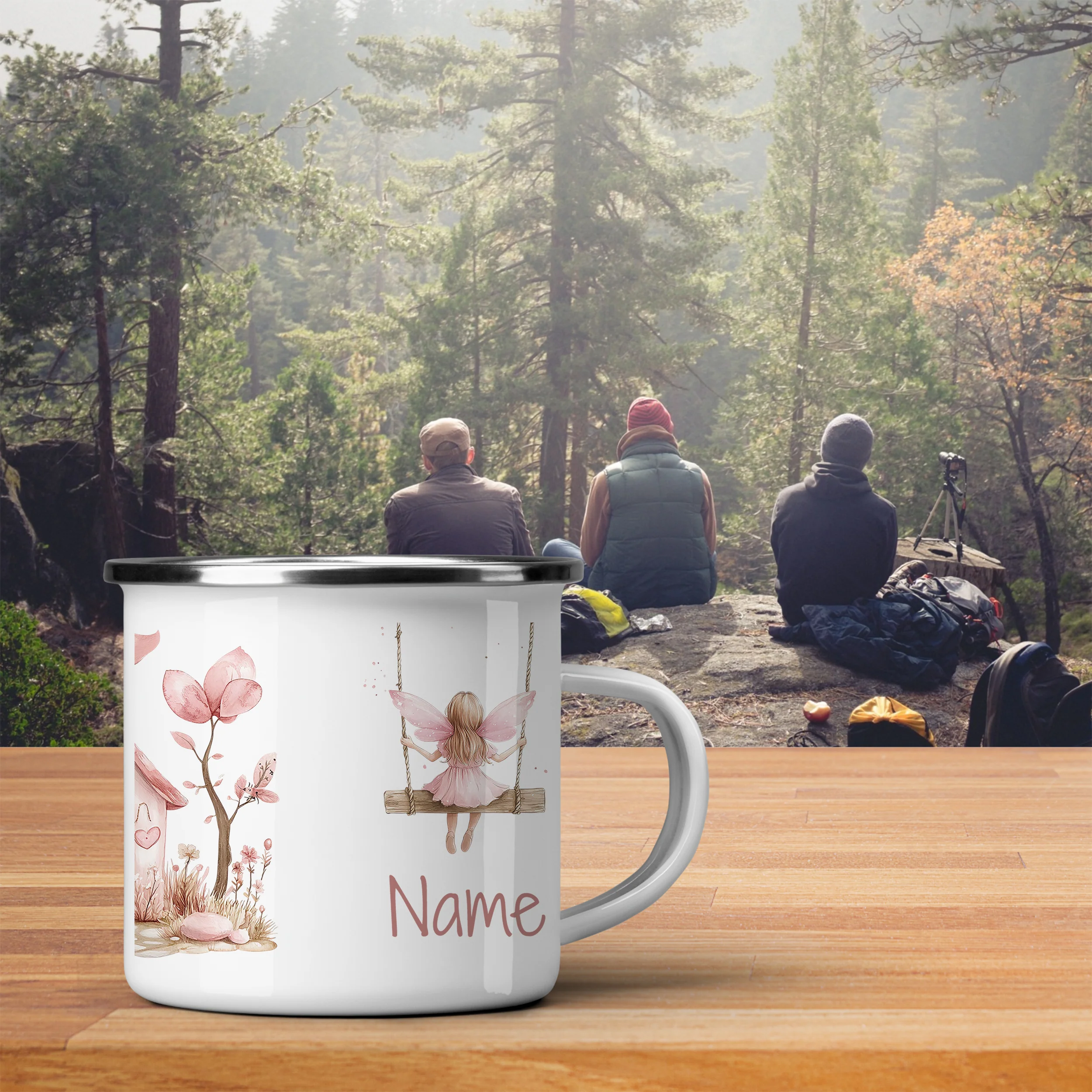 Emaille Tasse Feen-Motiv - Image 3