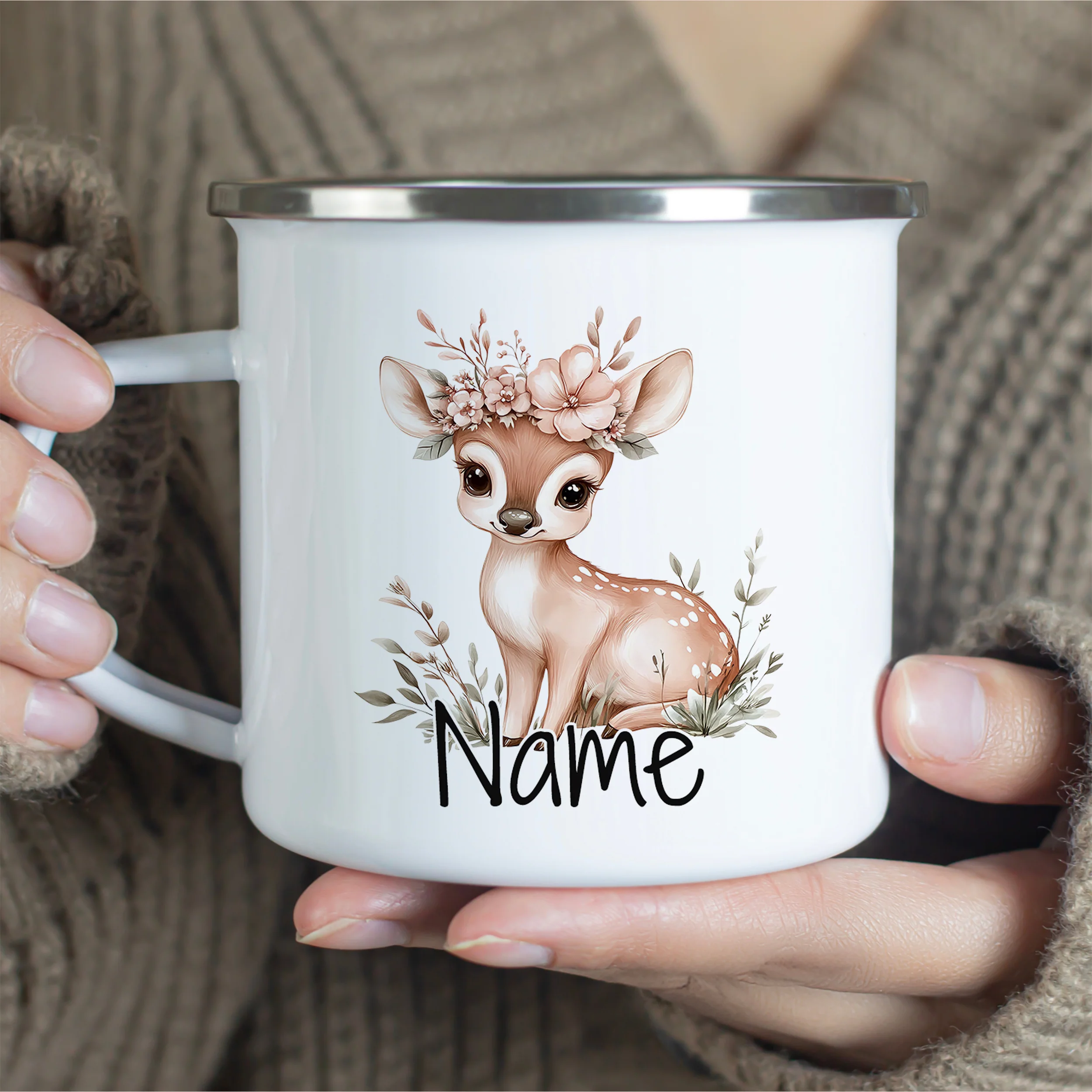 Emaille Tasse Reh - Image 2