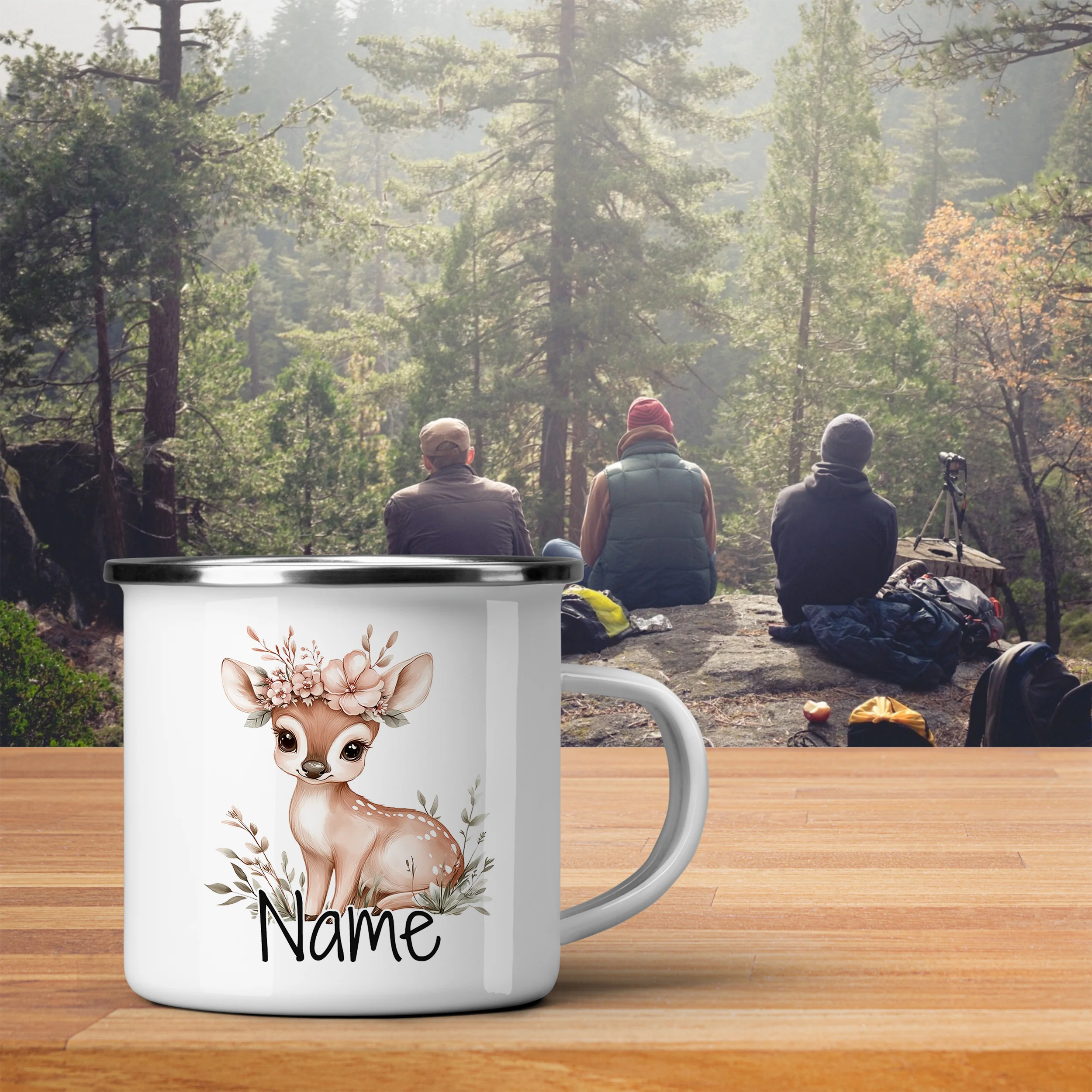 Emaille Tasse Reh - Image 3