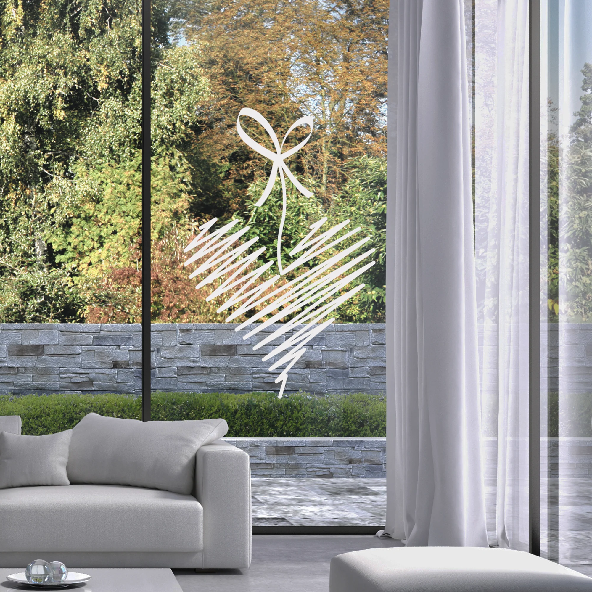 Fensterfolie Glastür Herz - Image 3