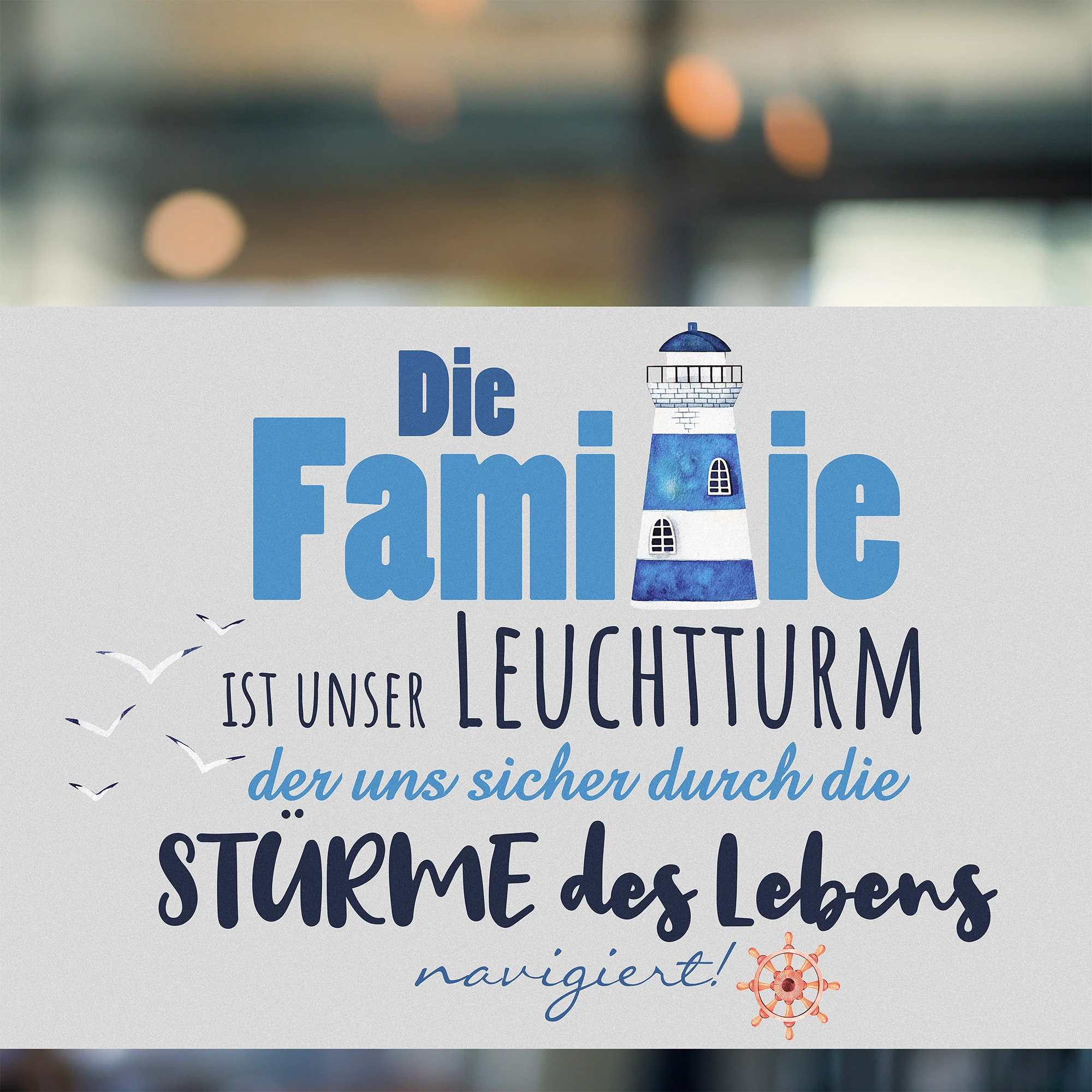 Fensterfolie Leuchtturm mit Familienspruch - Image 3