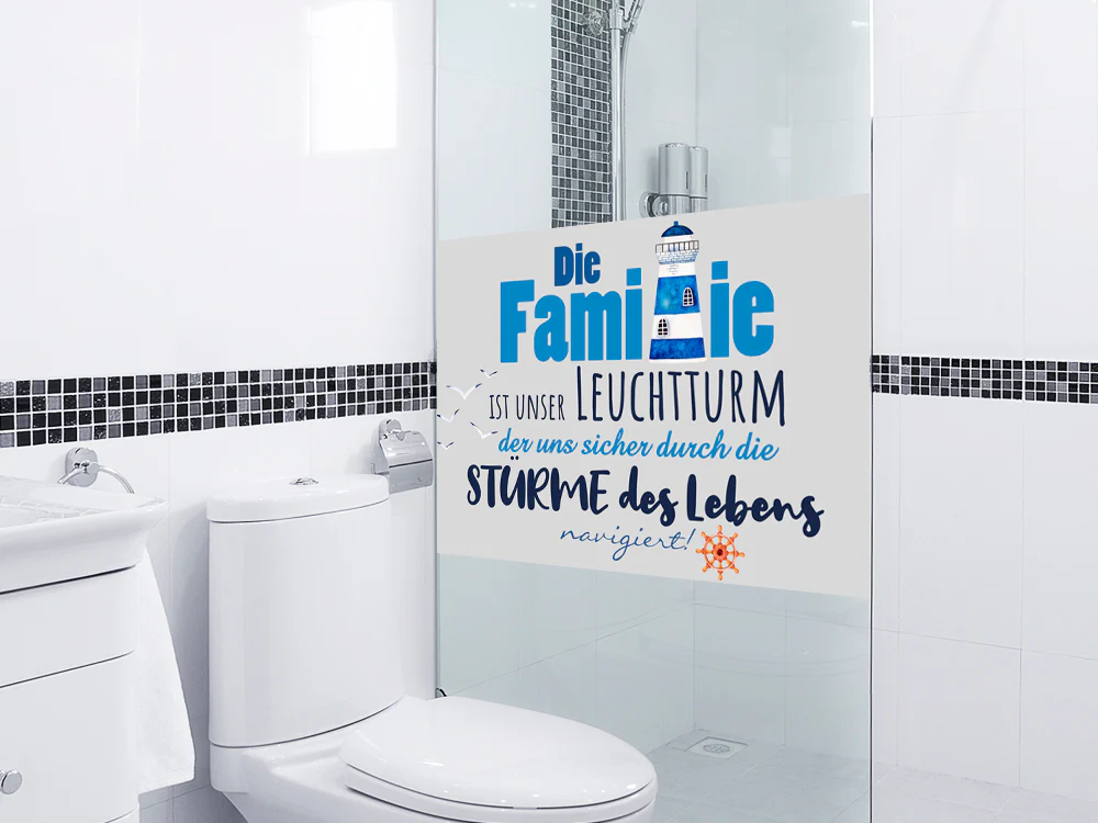 Fensterfolie Leuchtturm mit Familienspruch - Image 4