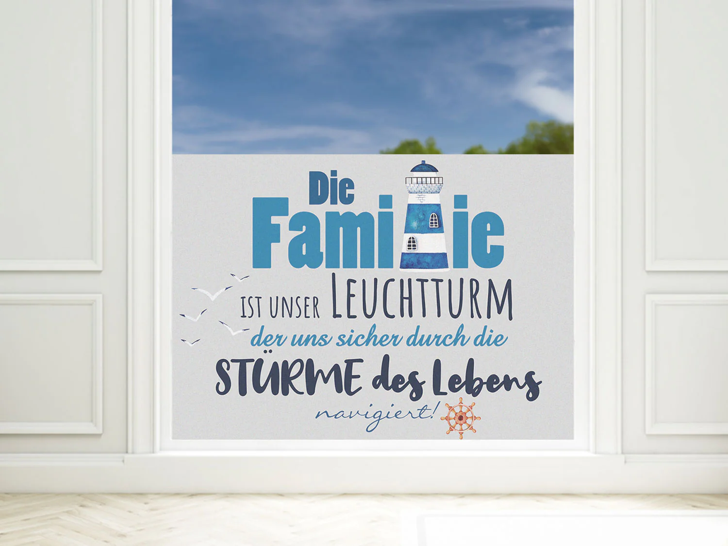 Fensterfolie Leuchtturm mit Familienspruch - Image 7