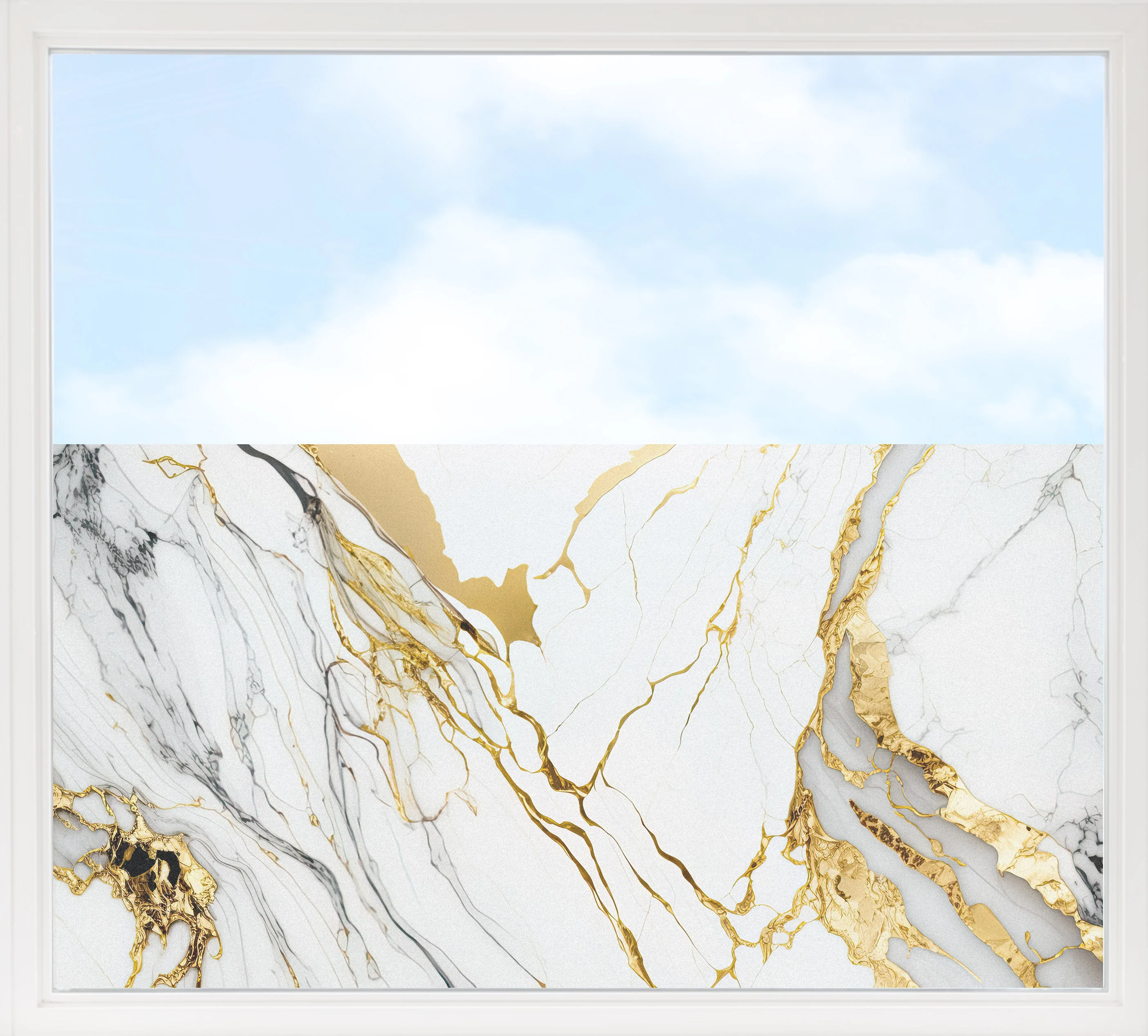Fensterfolie Marmor mit Gold-Details - Image 3